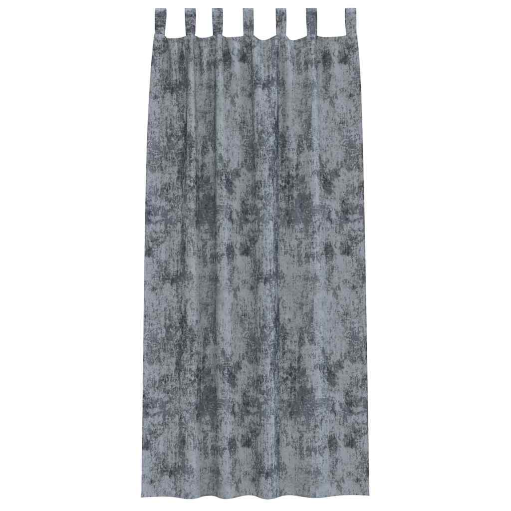 Samtvorhänge 2 stk. Silber Grau 225 x 140 cm Samt
