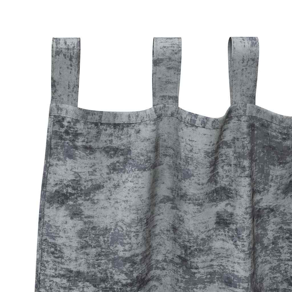 Samtvorhänge 2 stk. Silber Grau 260 x 140 cm Samt
