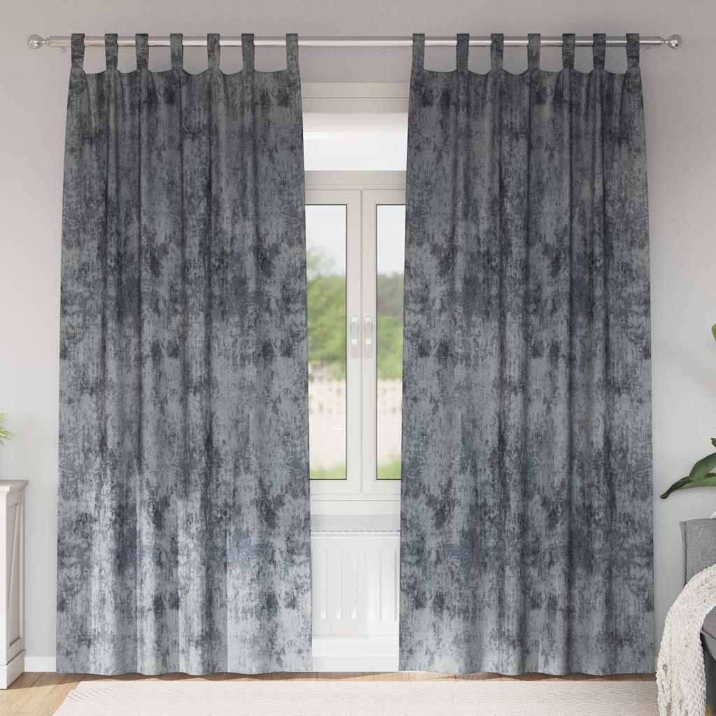 Samtvorhänge 2 stk. Silber Grau 260 x 140 cm Samt