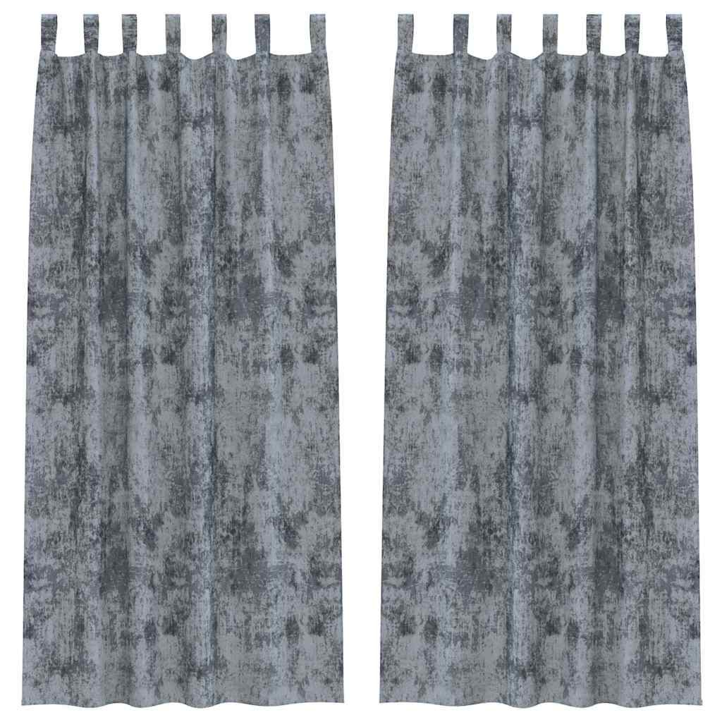 Samtvorhänge 2 stk. Silber Grau 260 x 140 cm Samt