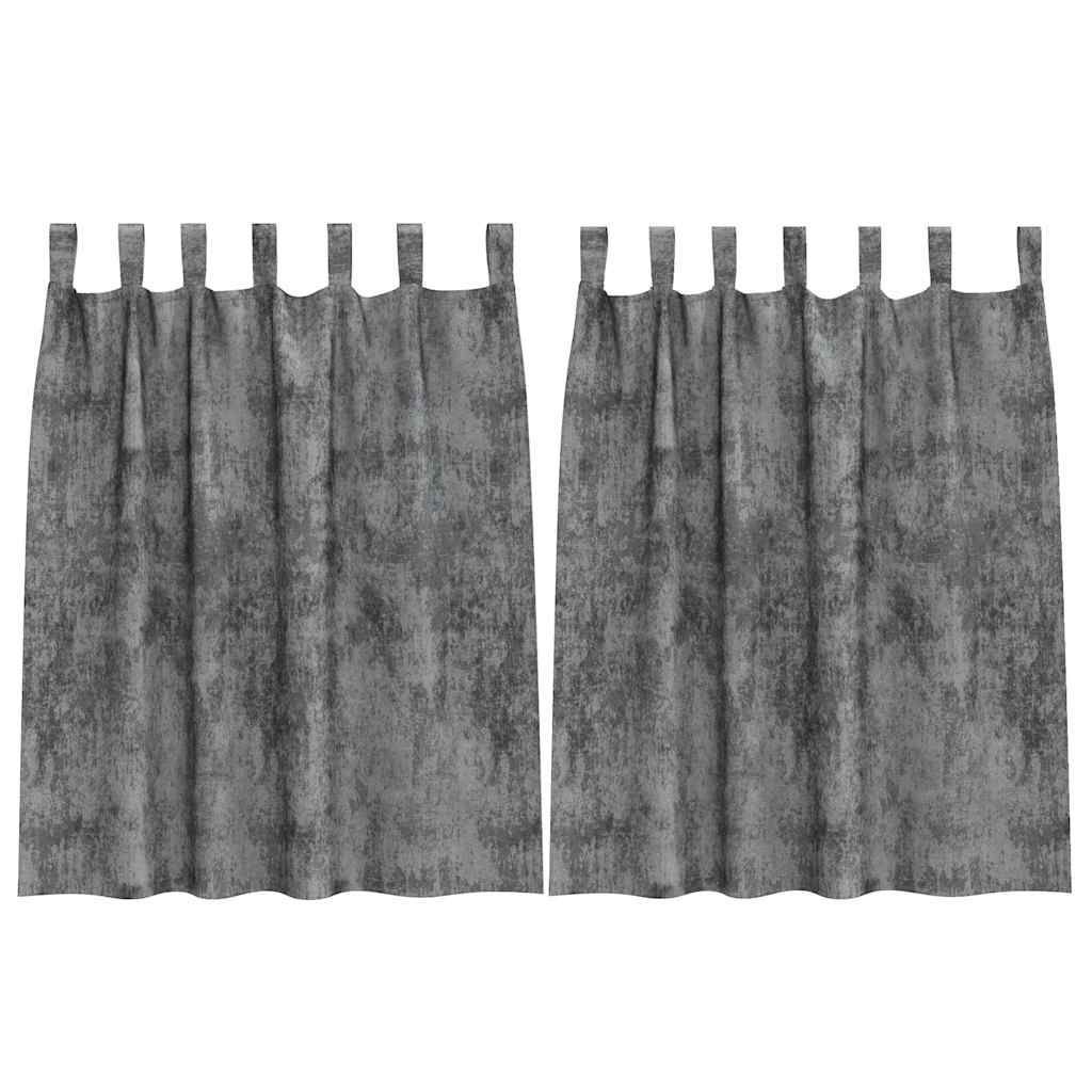 Samtvorhänge 2 stk. Grau 140 x 140 cm Samt