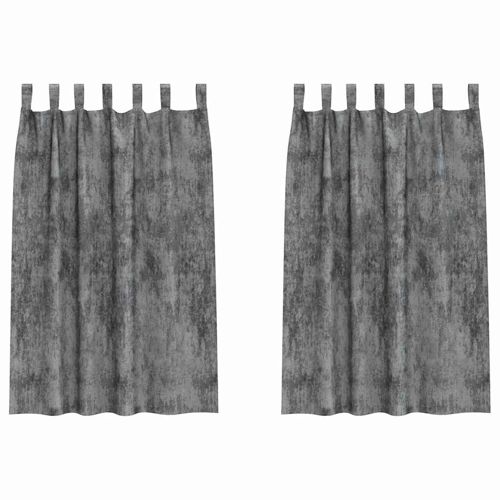 Samtvorhänge 2 stk. Grau 175 x 140 cm Samt