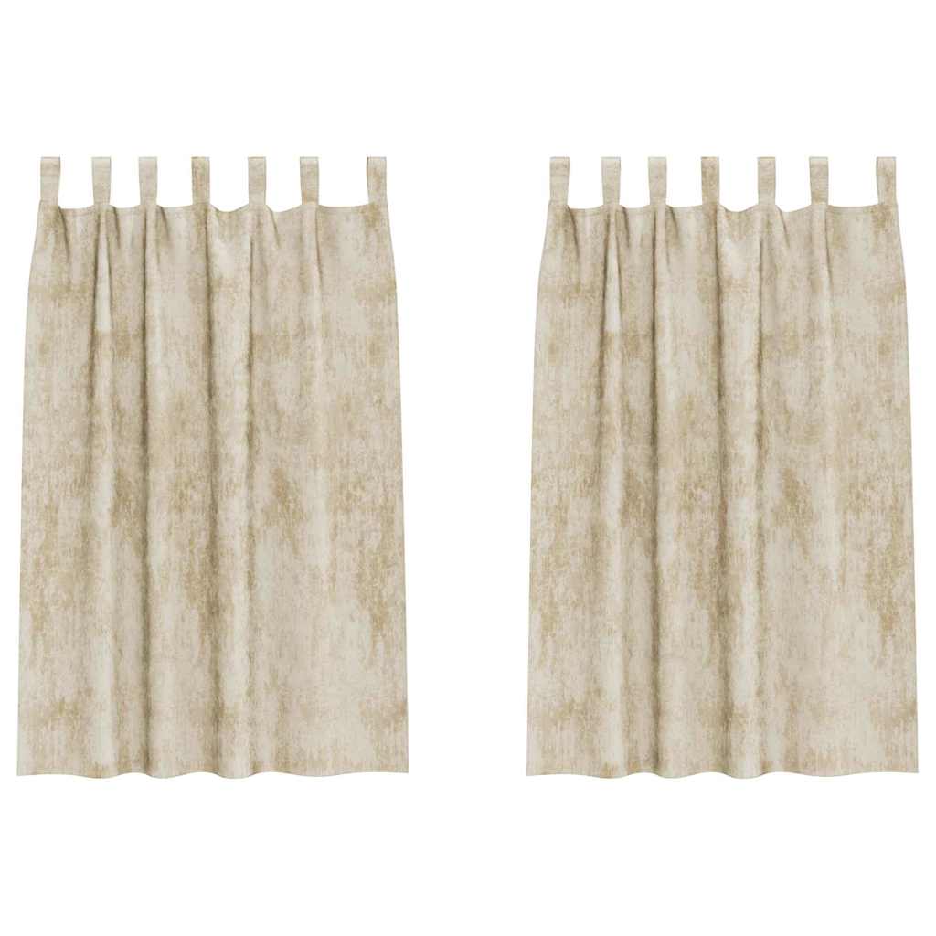 Samtvorhänge 2 stk. Creme 175 x 140 cm Samt
