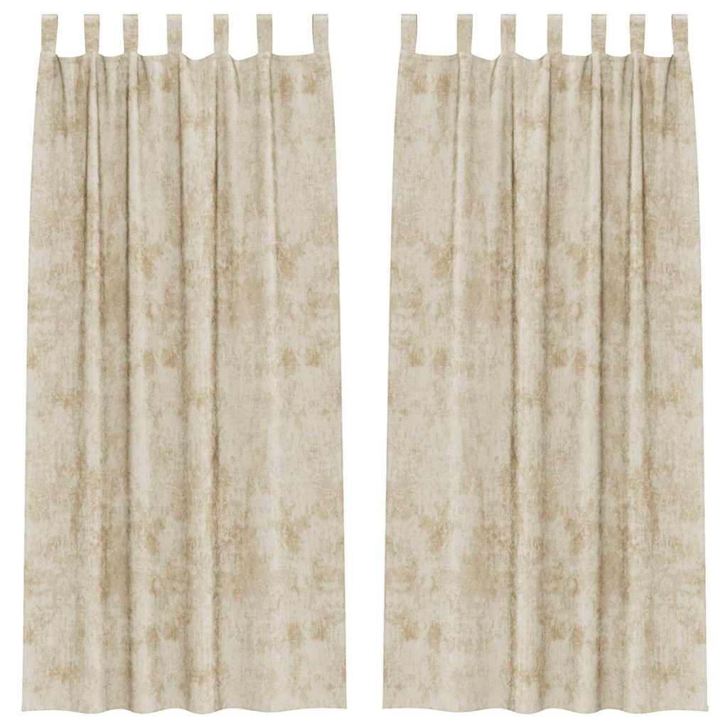 Samtvorhänge 2 stk. Creme 260 x 140 cm Samt