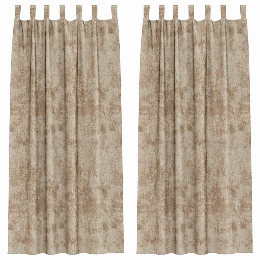 Samtvorhänge 2 stk. Champagner 245 x 140 cm Samt