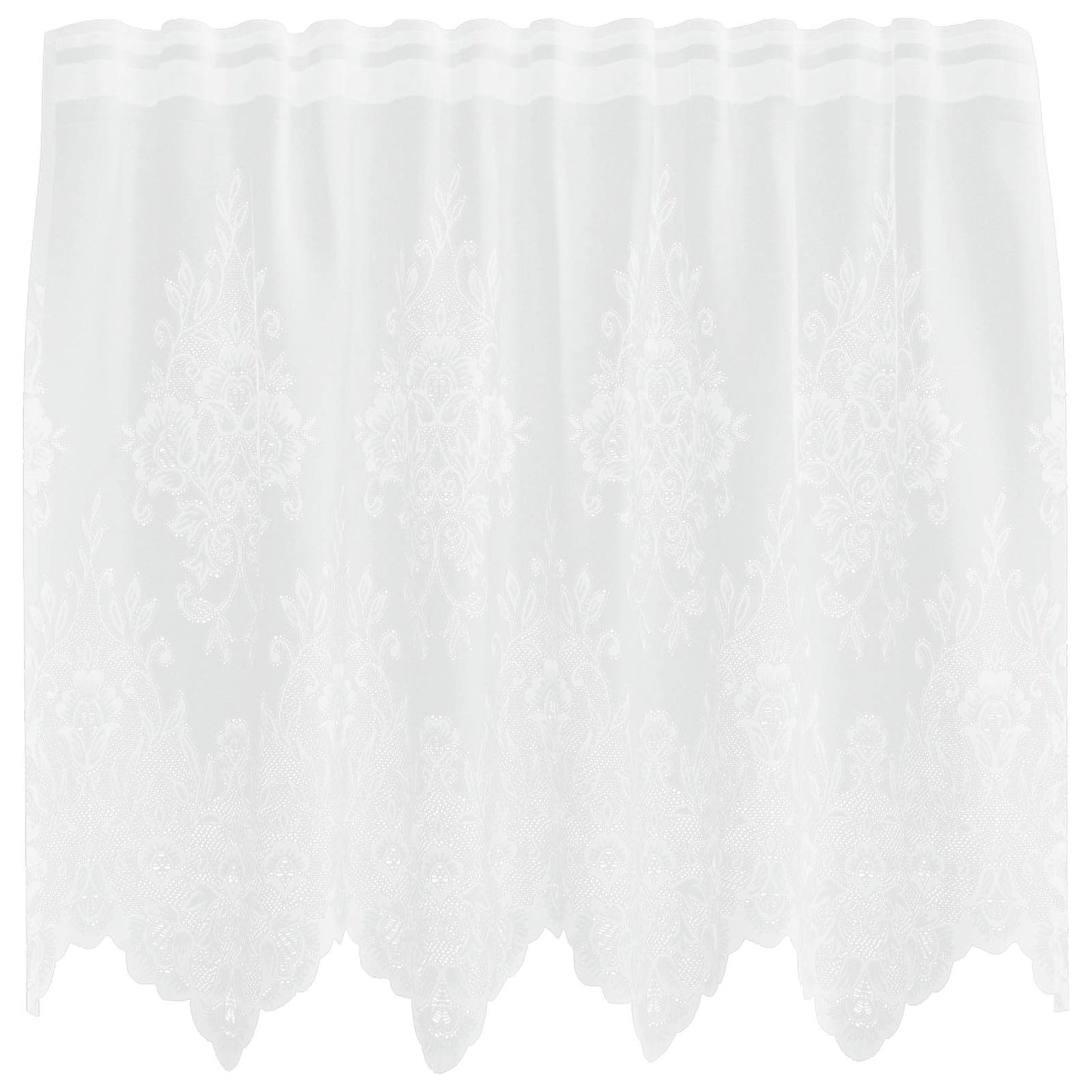 Spitzenvorhang mit Vorhängen Floral Weiß 120 x 150 cm Polyester