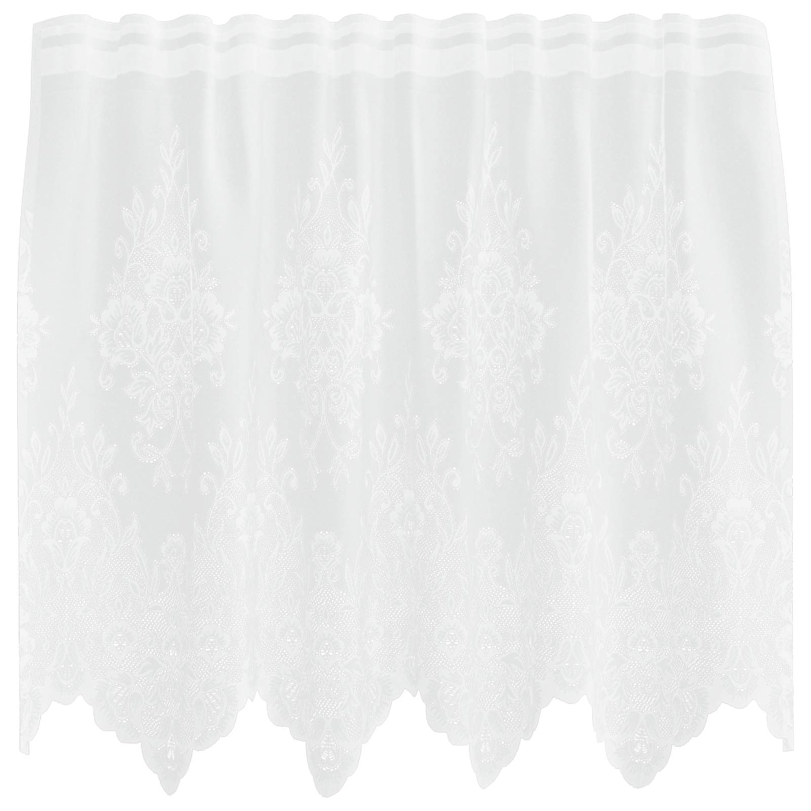 Spitzenvorhang mit Vorhängen Floral Weiß 120 x 150 cm Polyester