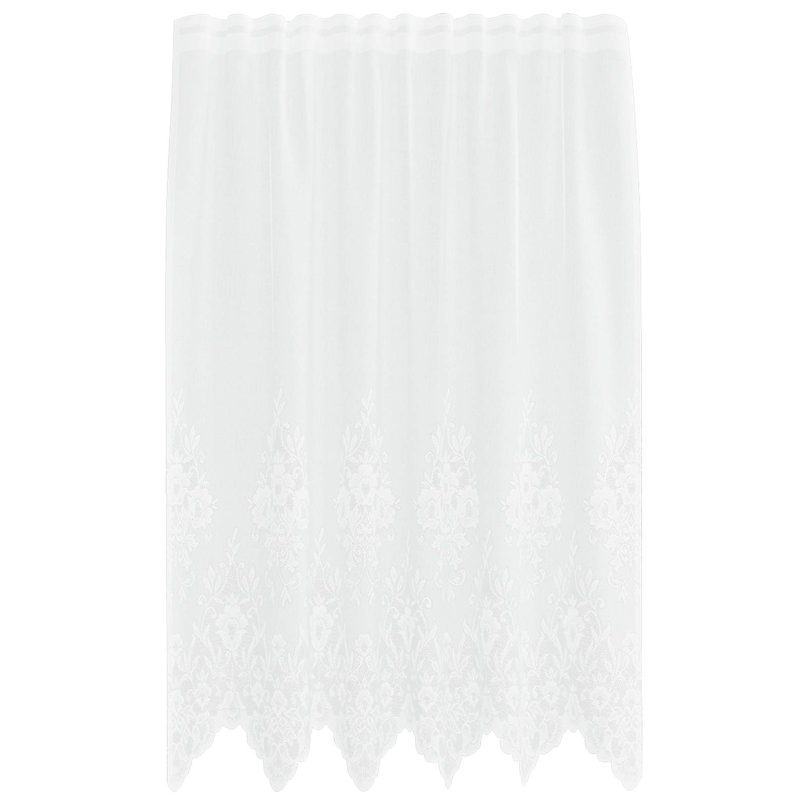 Spitzenvorhang mit Vorhängen Floral Weiß 180 x 150 cm Polyester