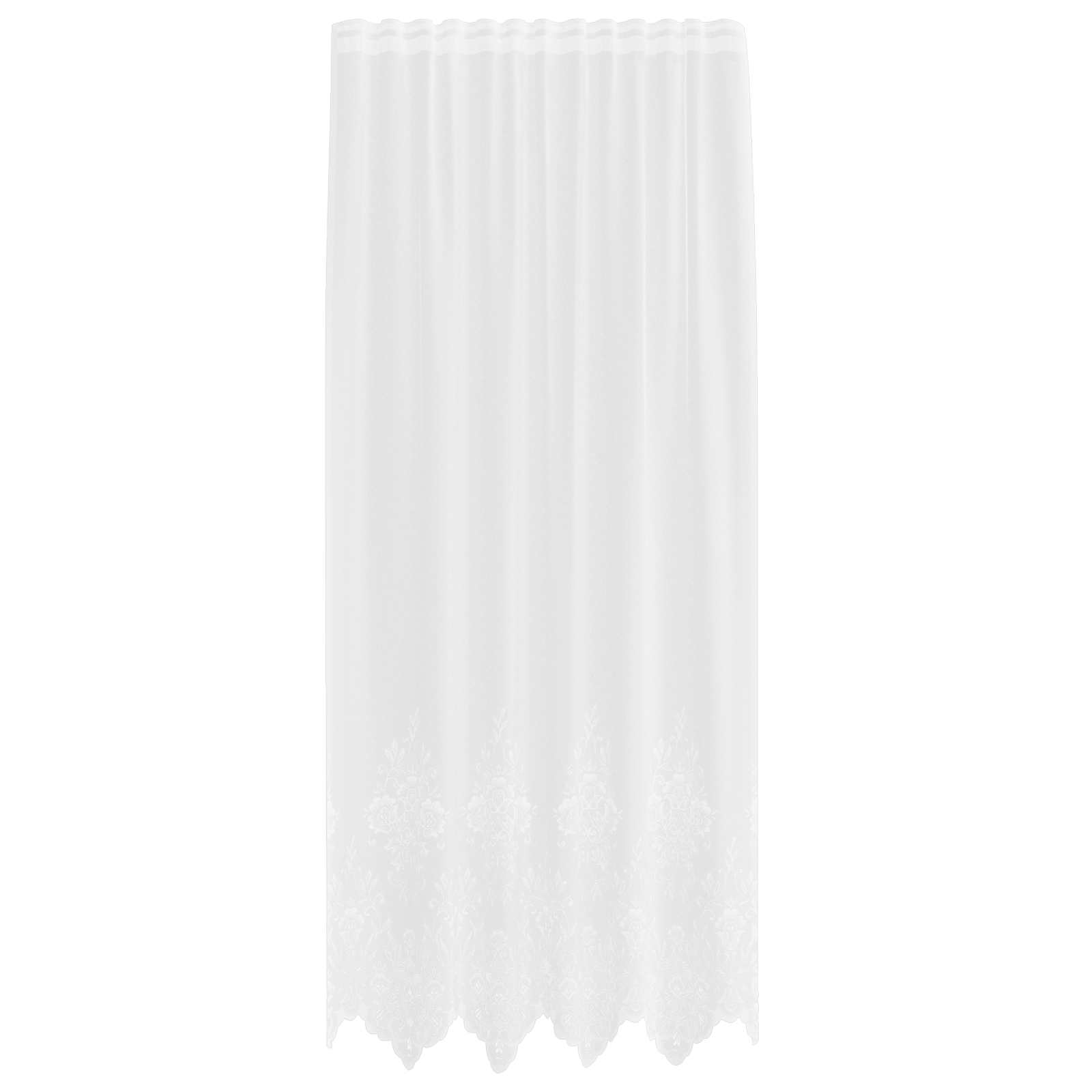 Spitzenvorhang mit Vorhängen Floral Weiß 200 x 150 cm Polyester