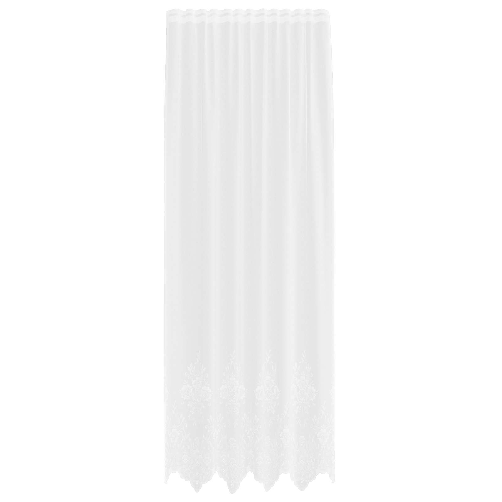 Spitzenvorhang mit Vorhängen Floral Weiß 260 x 150 cm Polyester
