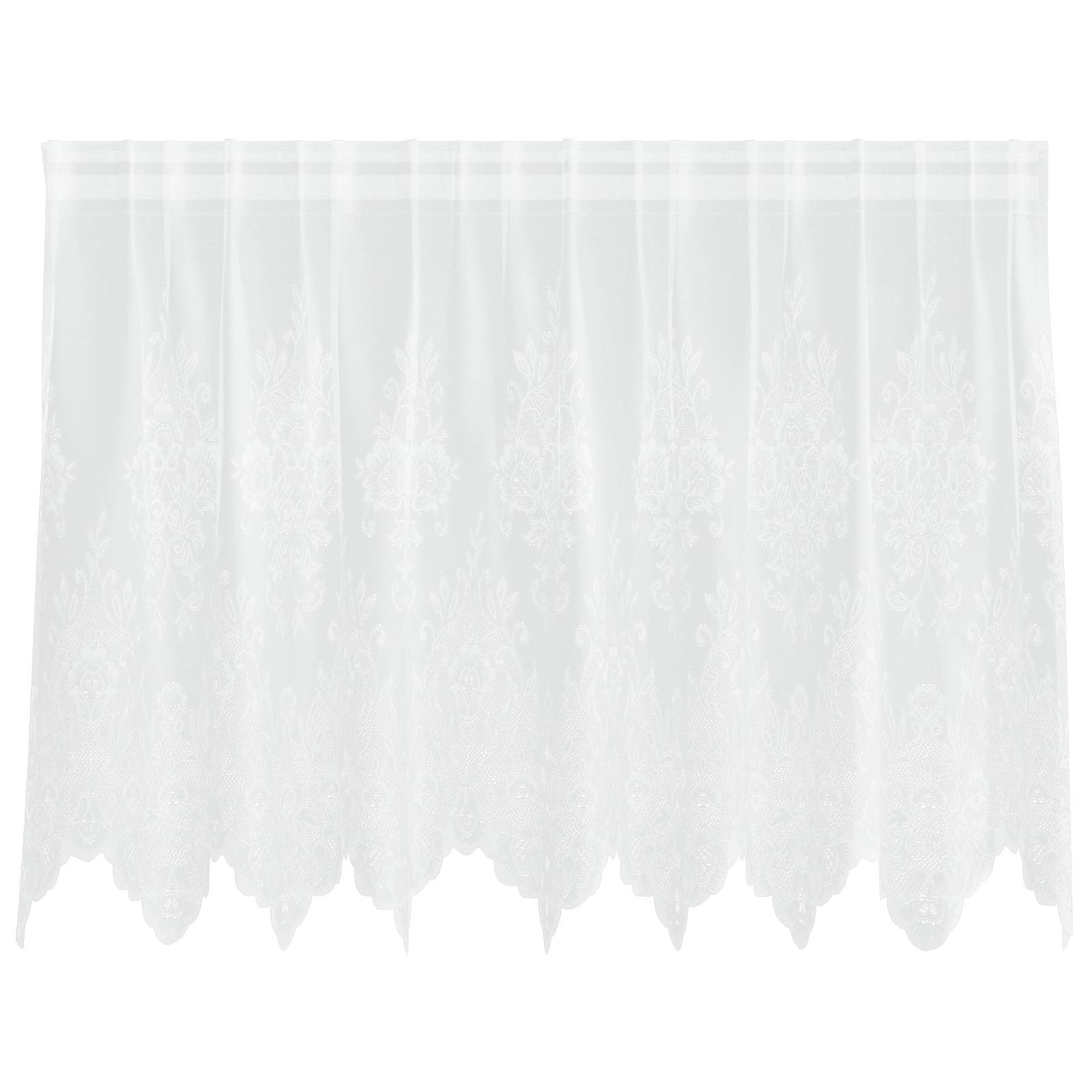 Spitzenvorhang mit Vorhängen Floral Weiß 80 x 200 cm Polyester
