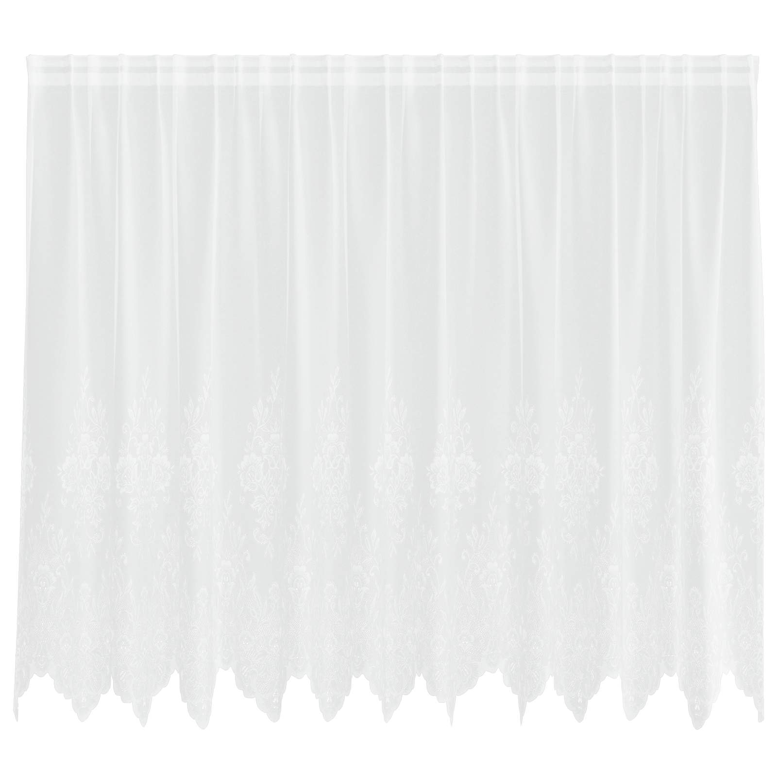Spitzenvorhang mit Vorhängen Floral Weiß 160 x 300 cm Polyester