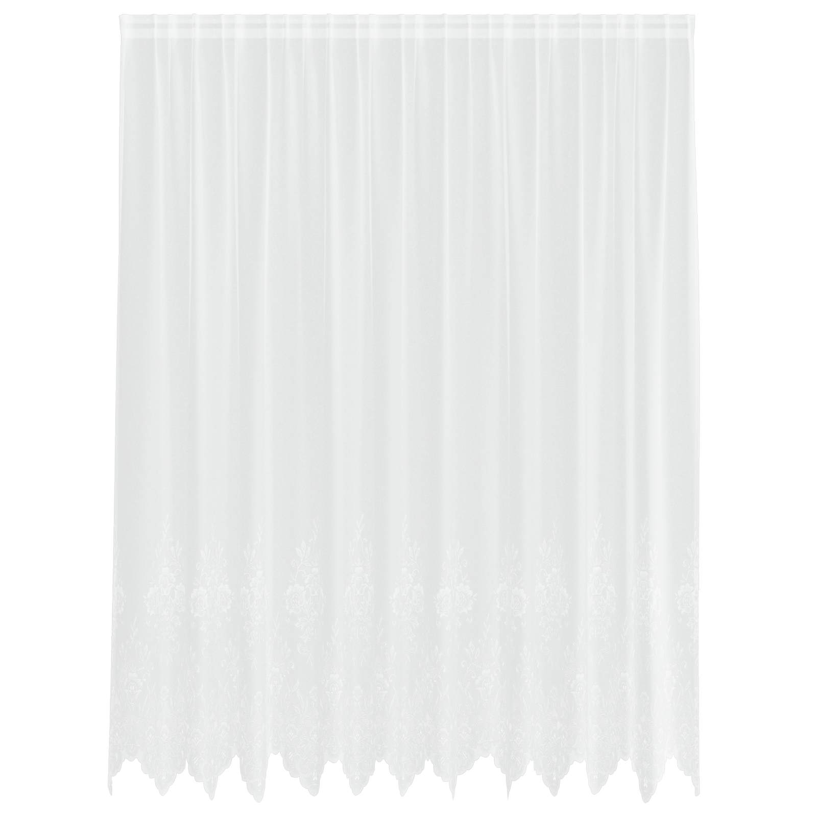 Spitzenvorhang mit Vorhängen Floral Weiß 200 x 300 cm Polyester