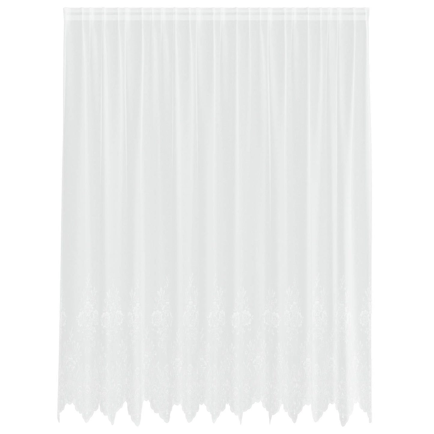Spitzenvorhang mit Vorhängen Floral Weiß 240 x 300 cm Polyester