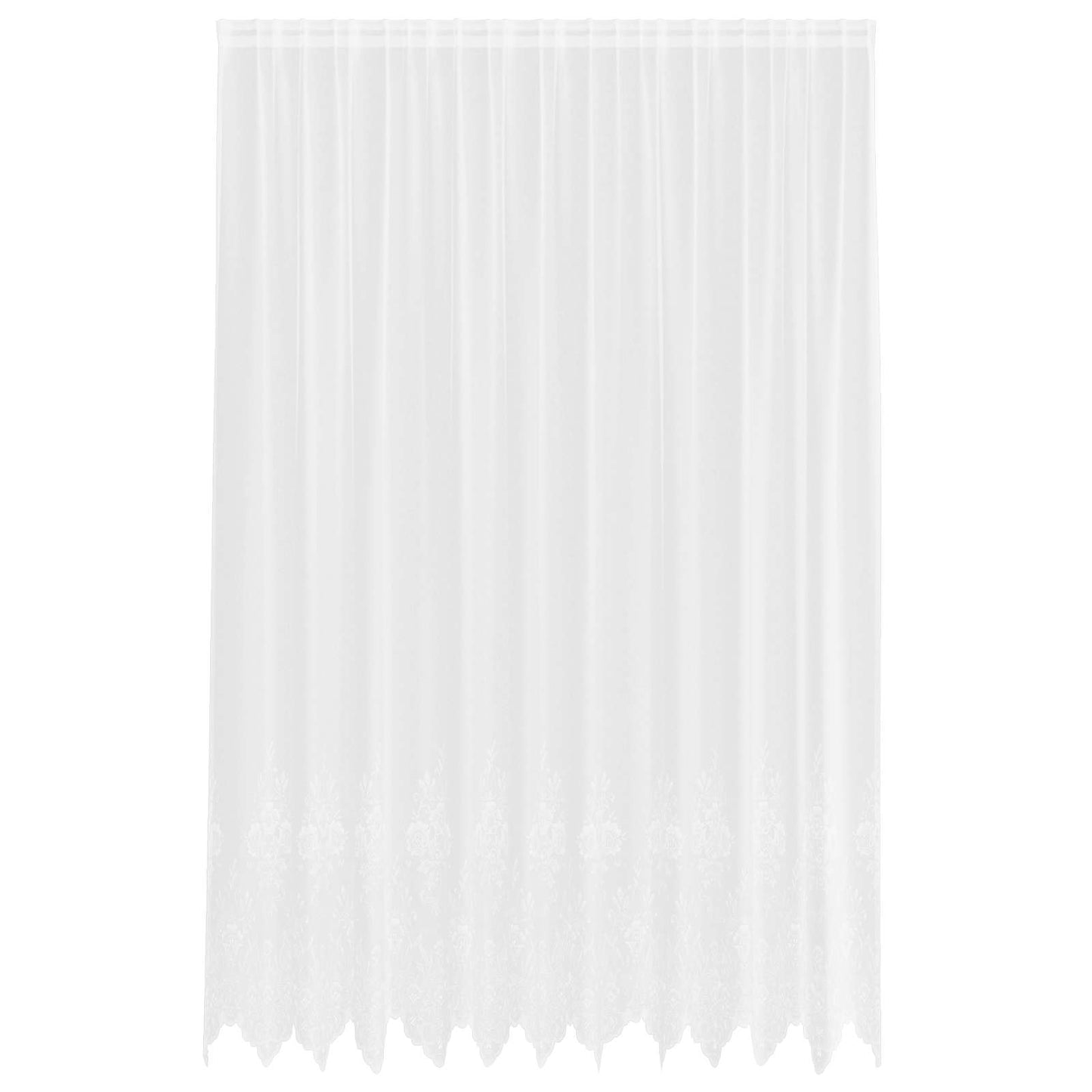 Spitzenvorhang mit Vorhängen Floral Weiß 280 x 300 cm Polyester