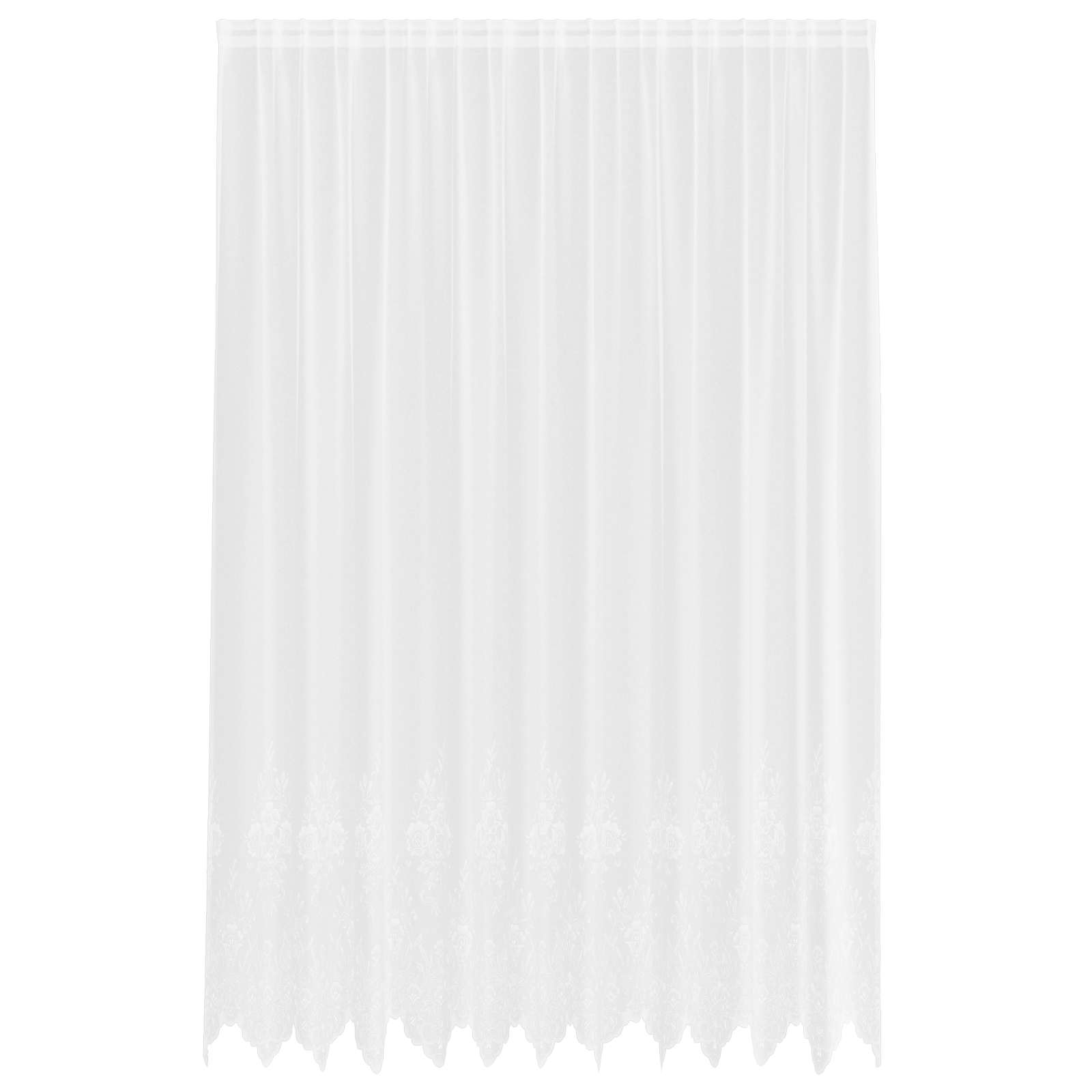 Spitzenvorhang mit Vorhängen Floral Weiß 280 x 300 cm Polyester