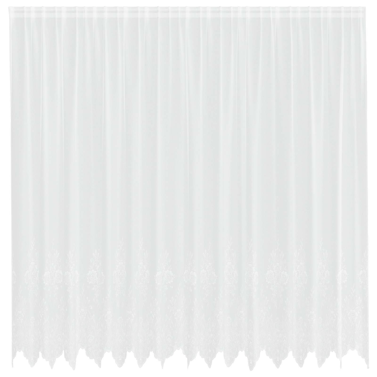 Spitzenvorhang mit Vorhängen Floral Weiß 200 x 400 cm Polyester