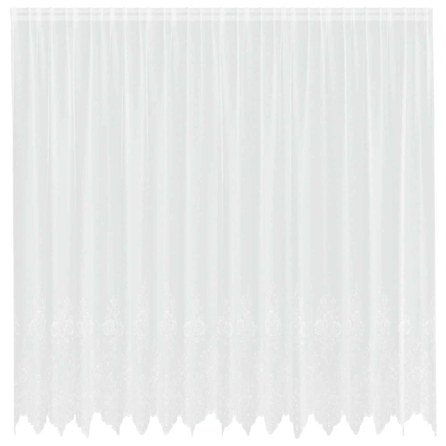 Spitzenvorhang mit Vorhängen Floral Weiß 245 x 400 cm Polyester