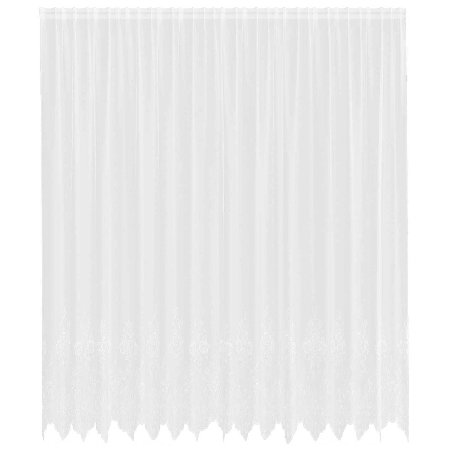 Spitzenvorhang mit Vorhängen Floral Weiß 260 x 400 cm Polyester
