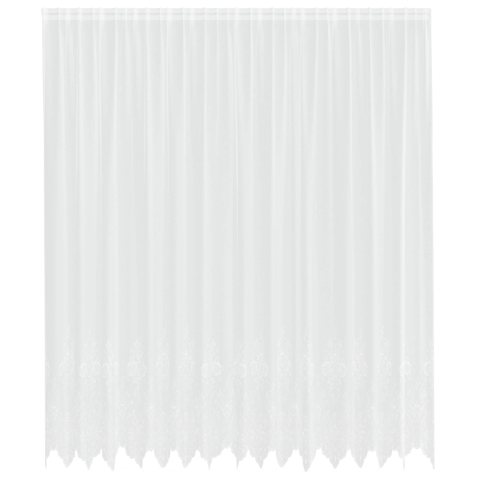 Spitzenvorhang mit Vorhängen Floral Weiß 280 x 400 cm Polyester