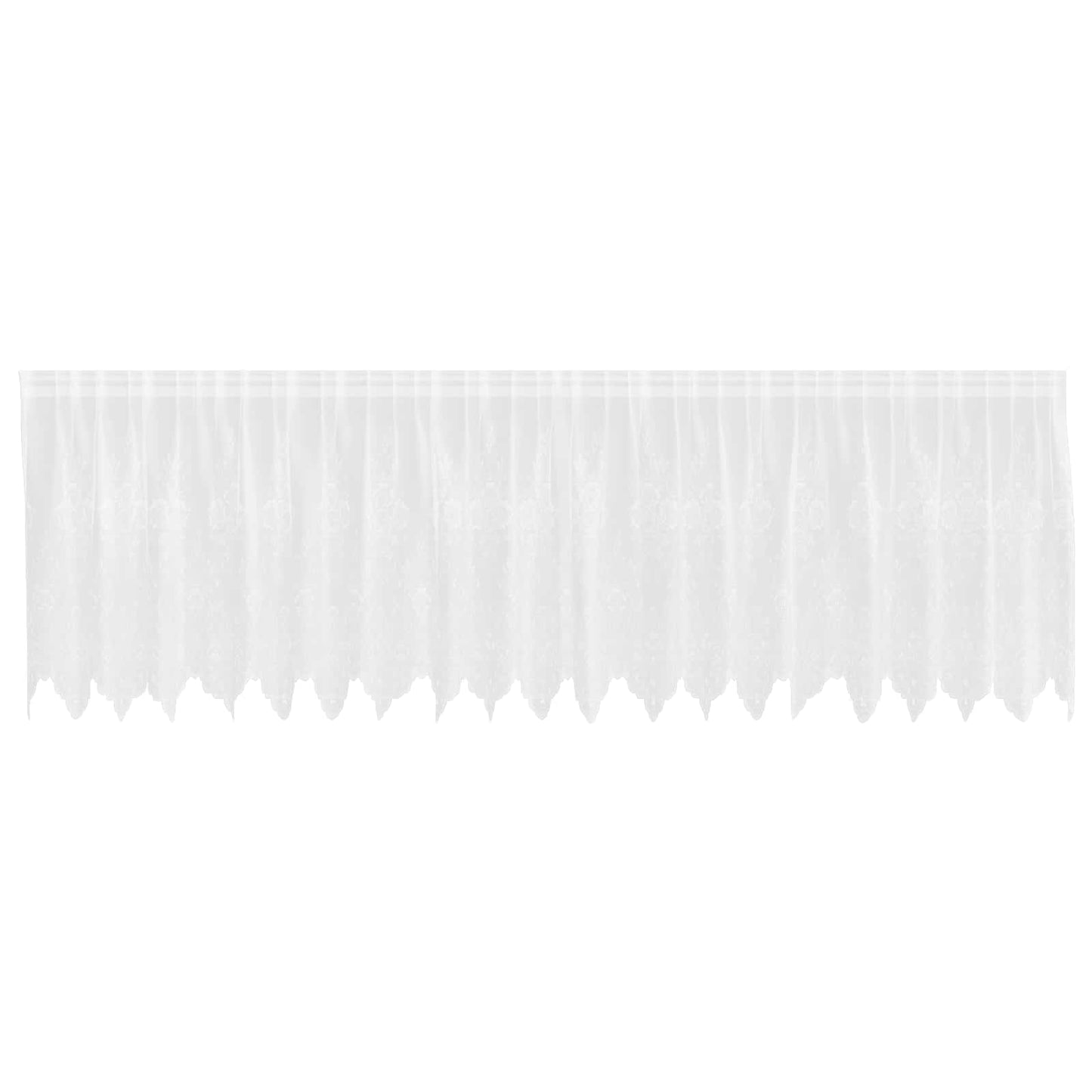 Spitzenvorhang mit Vorhängen Floral Weiß 120 x 500 cm Polyester