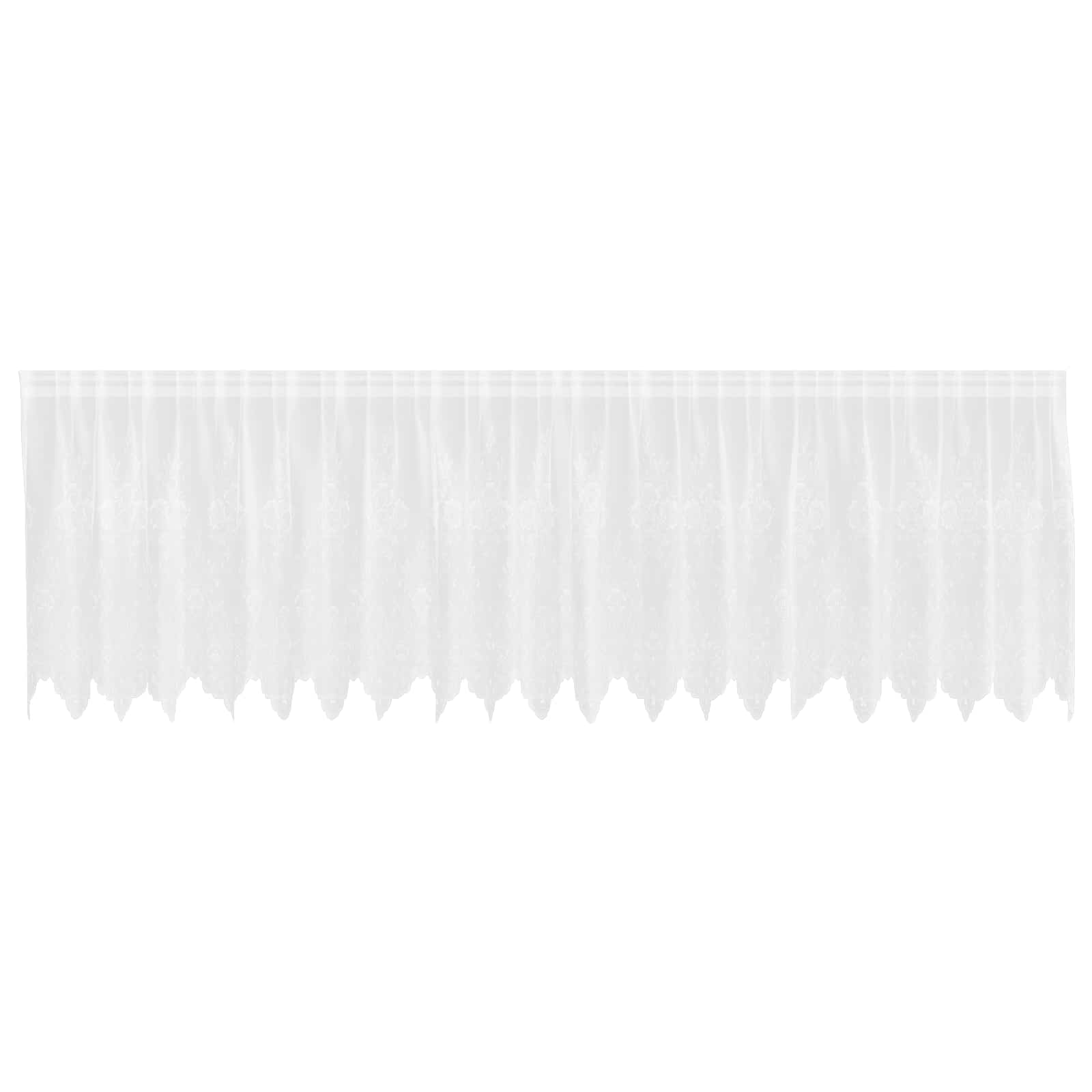 Spitzenvorhang mit Vorhängen Floral Weiß 120 x 500 cm Polyester