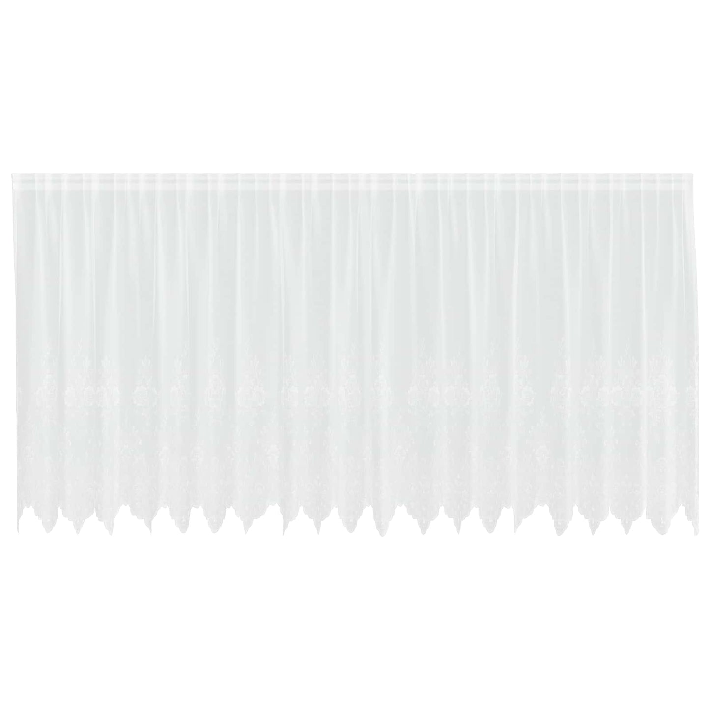 Spitzenvorhang mit Vorhängen Floral Weiß 180 x 500 cm Polyester