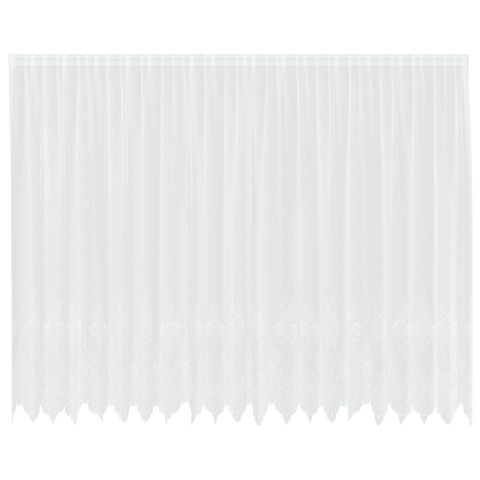 Spitzenvorhang mit Vorhängen Floral Weiß 220 x 500 cm Polyester
