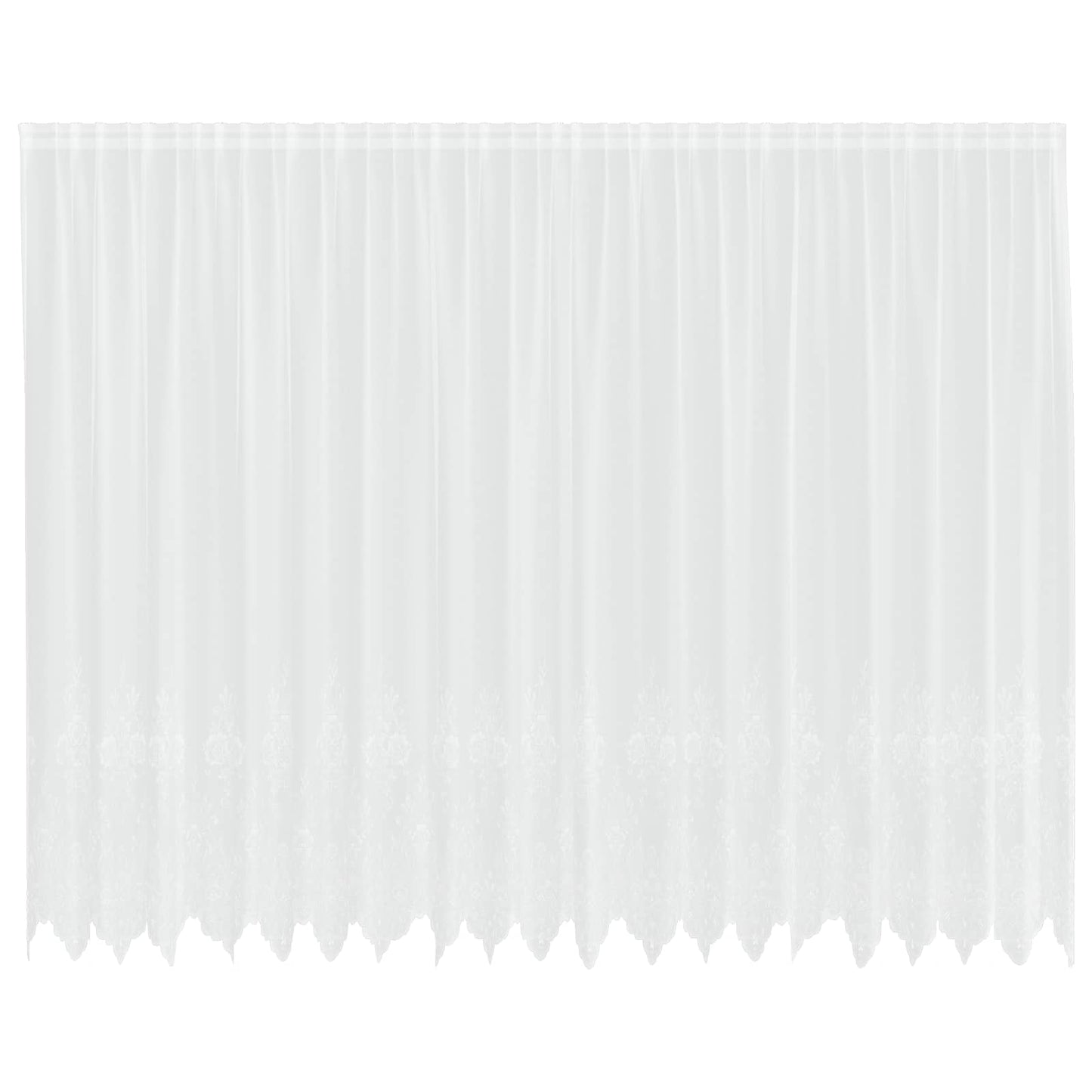 Spitzenvorhang mit Vorhängen Floral Weiß 240 x 500 cm Polyester