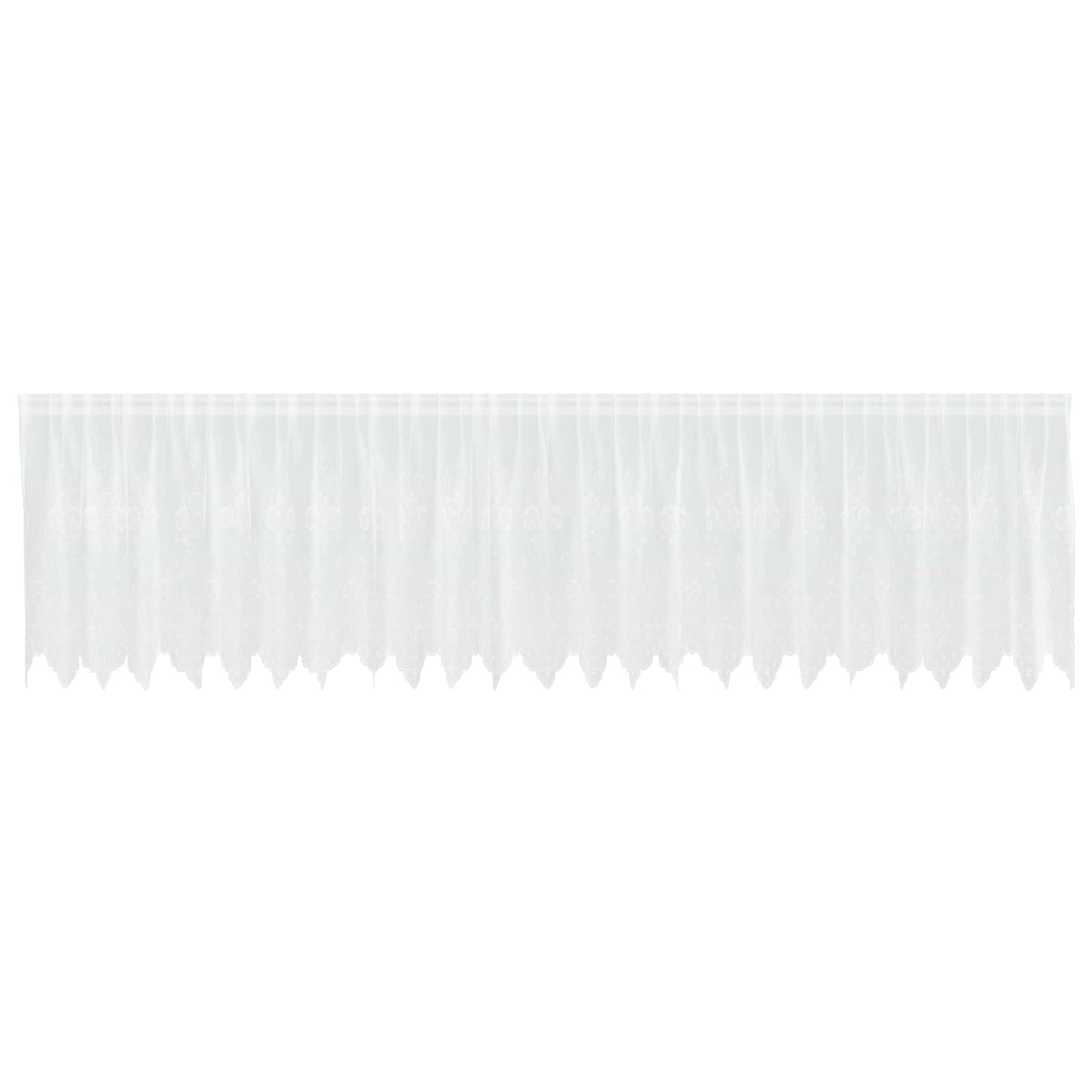 Spitzenvorhang mit Vorhängen Floral Weiß 80 x 600 cm Polyester