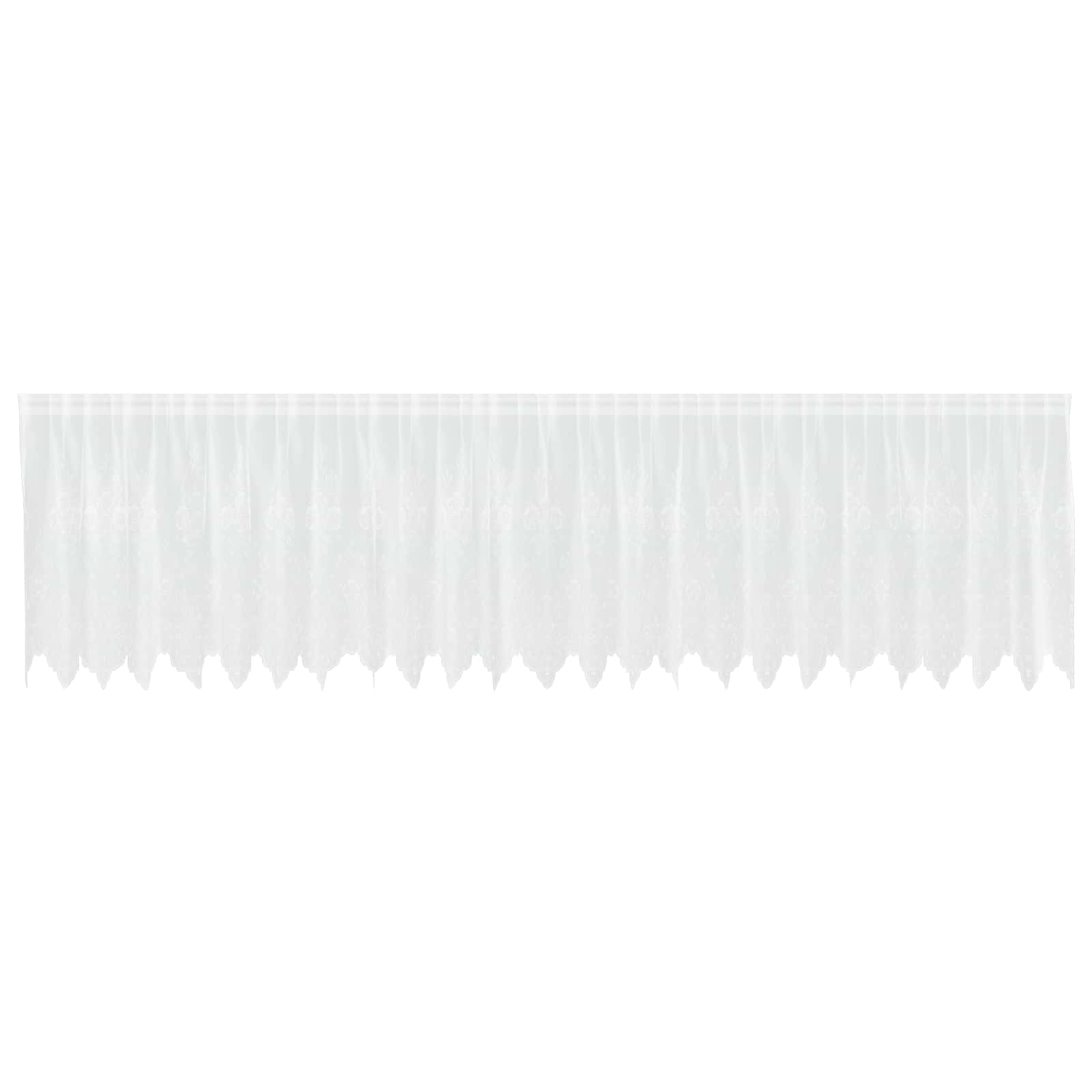 Spitzenvorhang mit Vorhängen Floral Weiß 80 x 600 cm Polyester