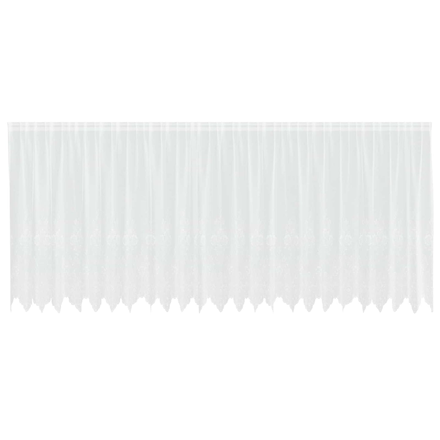 Spitzenvorhang mit Vorhängen Floral Weiß 140 x 600 cm Polyester
