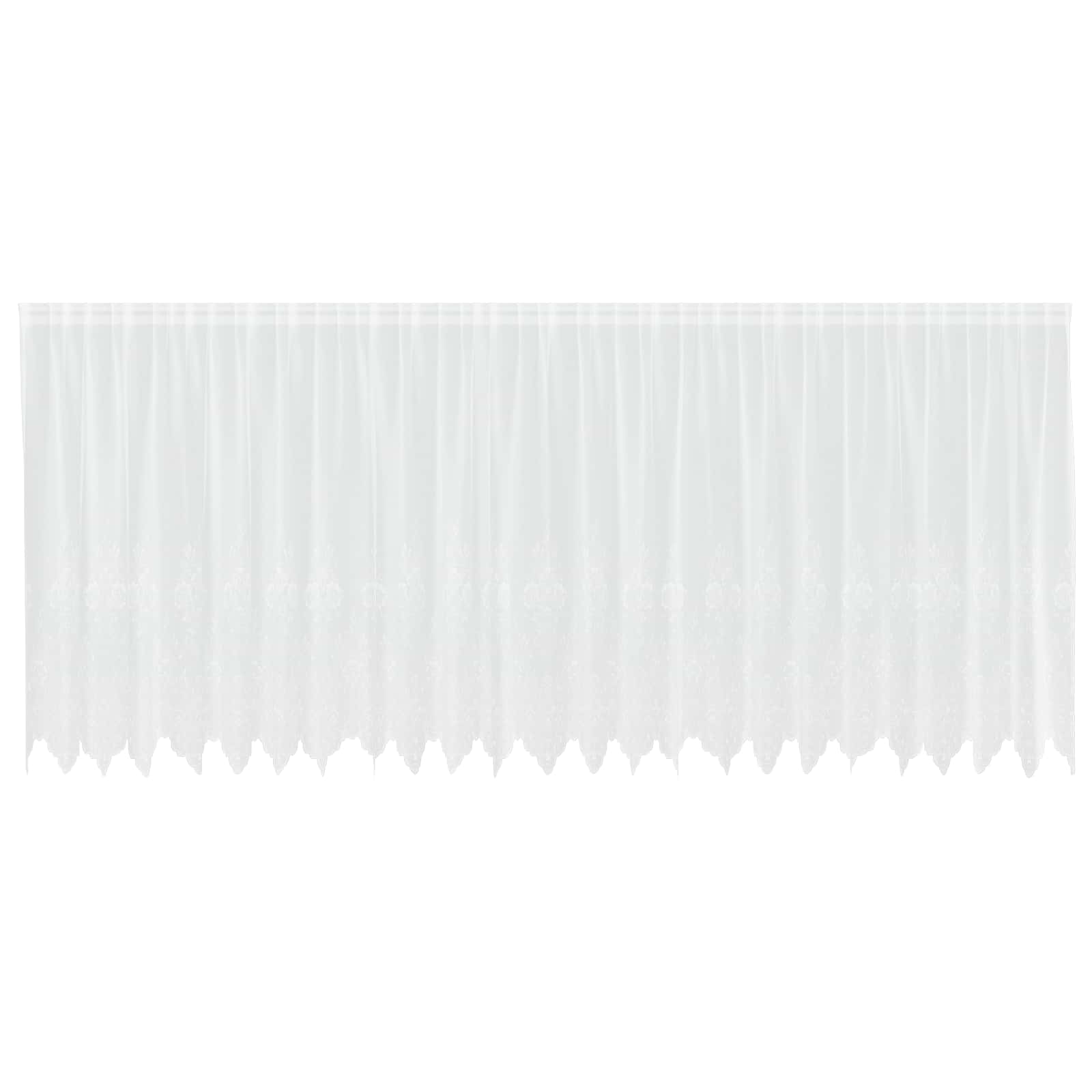 Spitzenvorhang mit Vorhängen Floral Weiß 140 x 600 cm Polyester