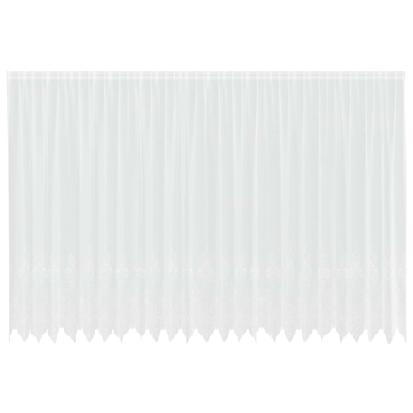 Spitzenvorhang mit Vorhängen Floral Weiß 220 x 600 cm Polyester