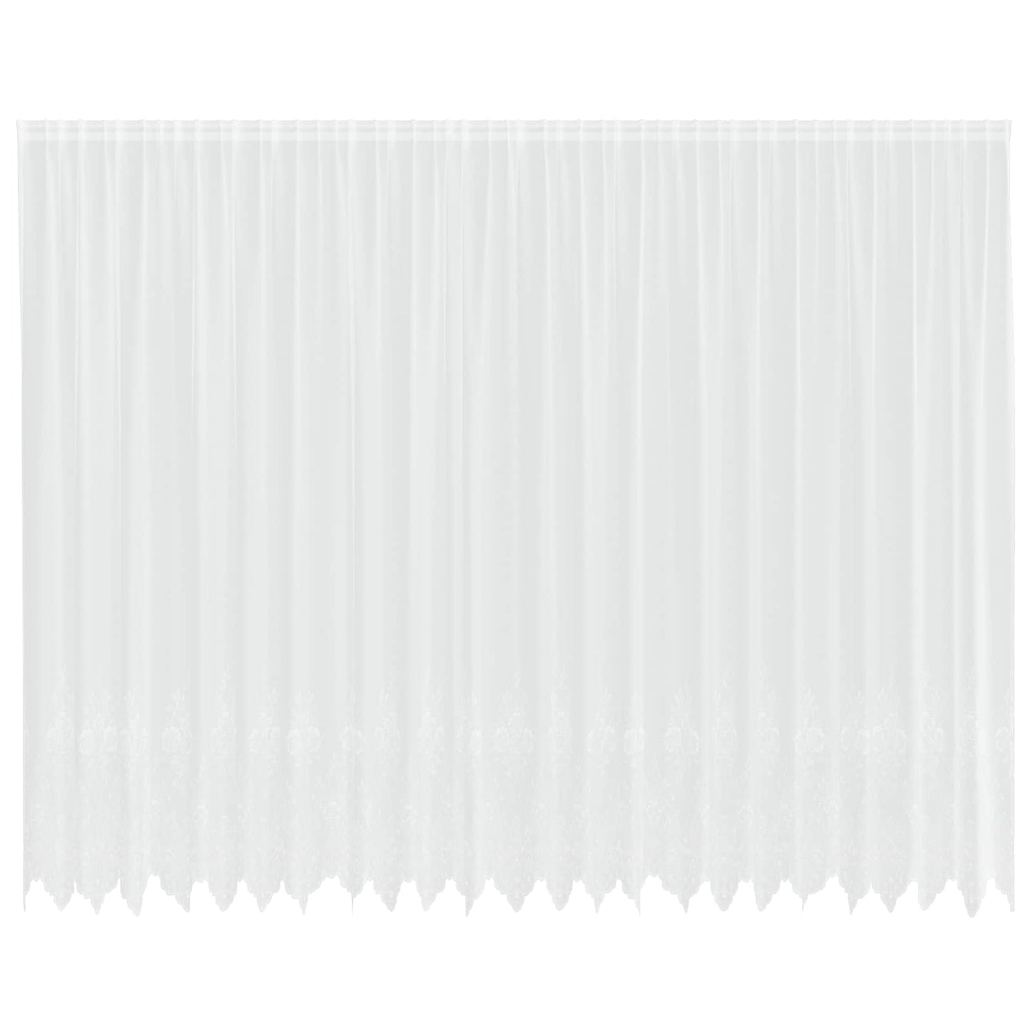 Spitzenvorhang mit Vorhängen Floral Weiß 260 x 600 cm Polyester
