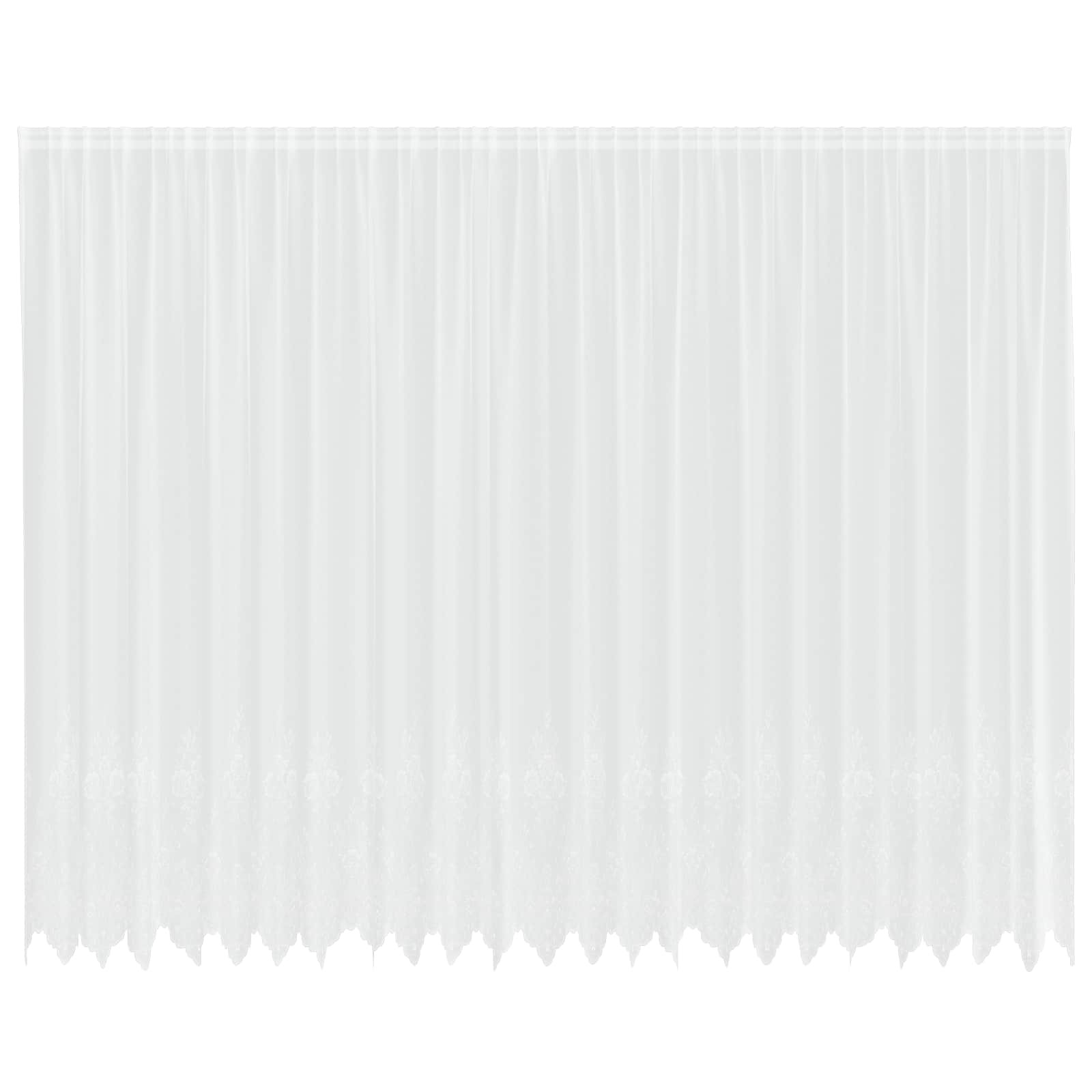 Spitzenvorhang mit Vorhängen Floral Weiß 260 x 600 cm Polyester