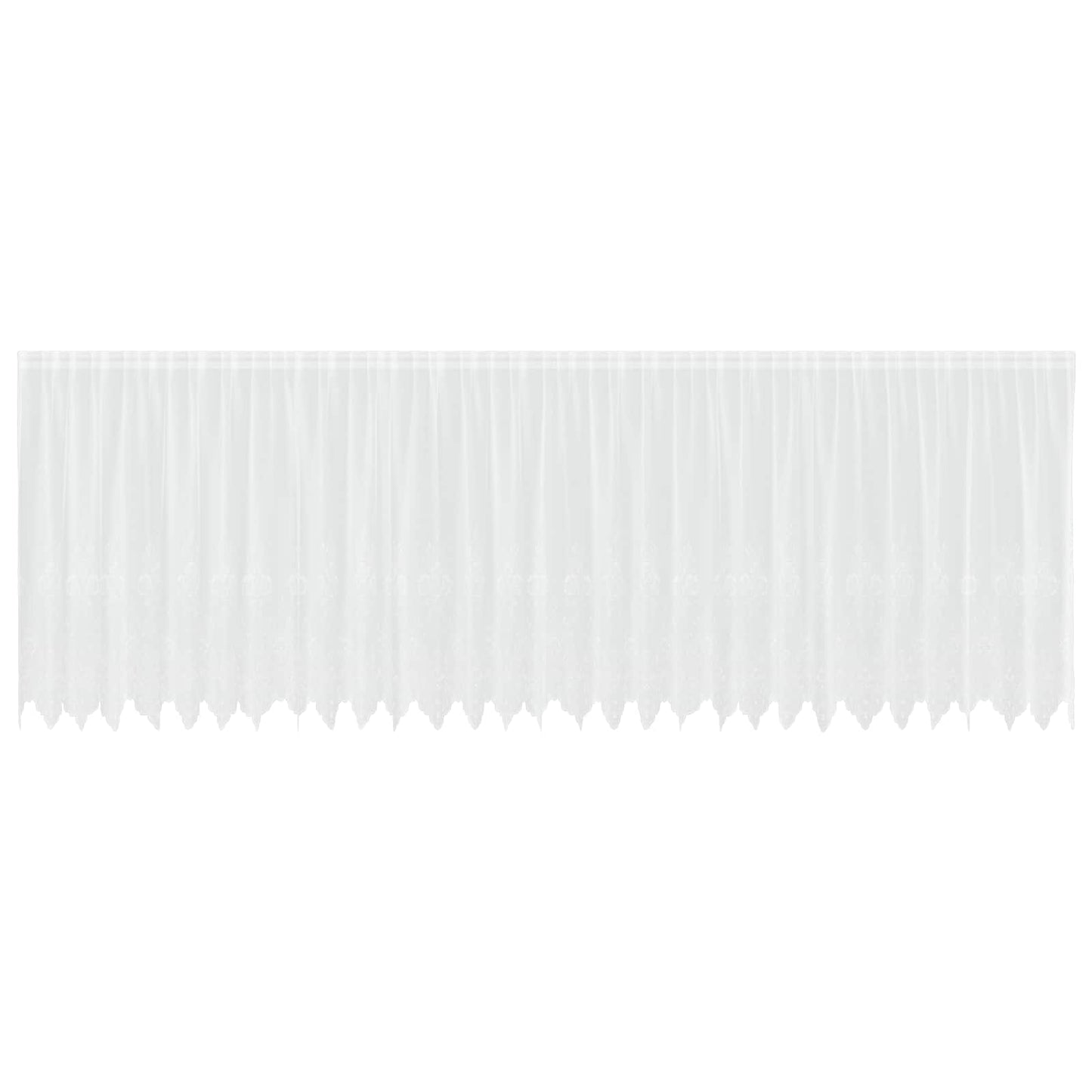 Spitzenvorhang mit Vorhängen Floral Weiß 160 x 750 cm Polyester