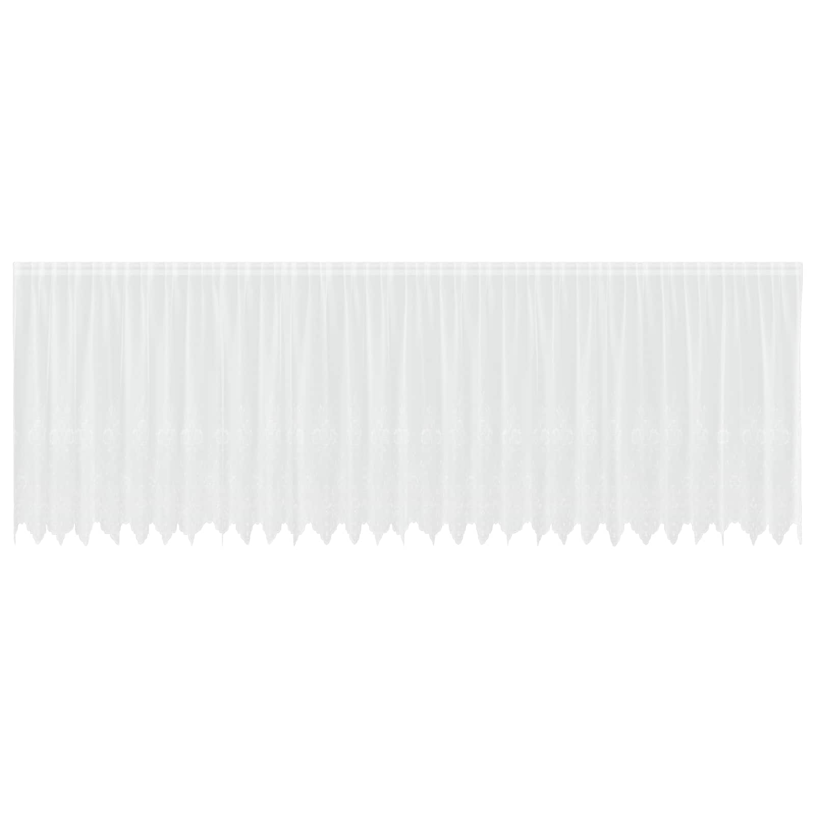 Spitzenvorhang mit Vorhängen Floral Weiß 180 x 750 cm Polyester