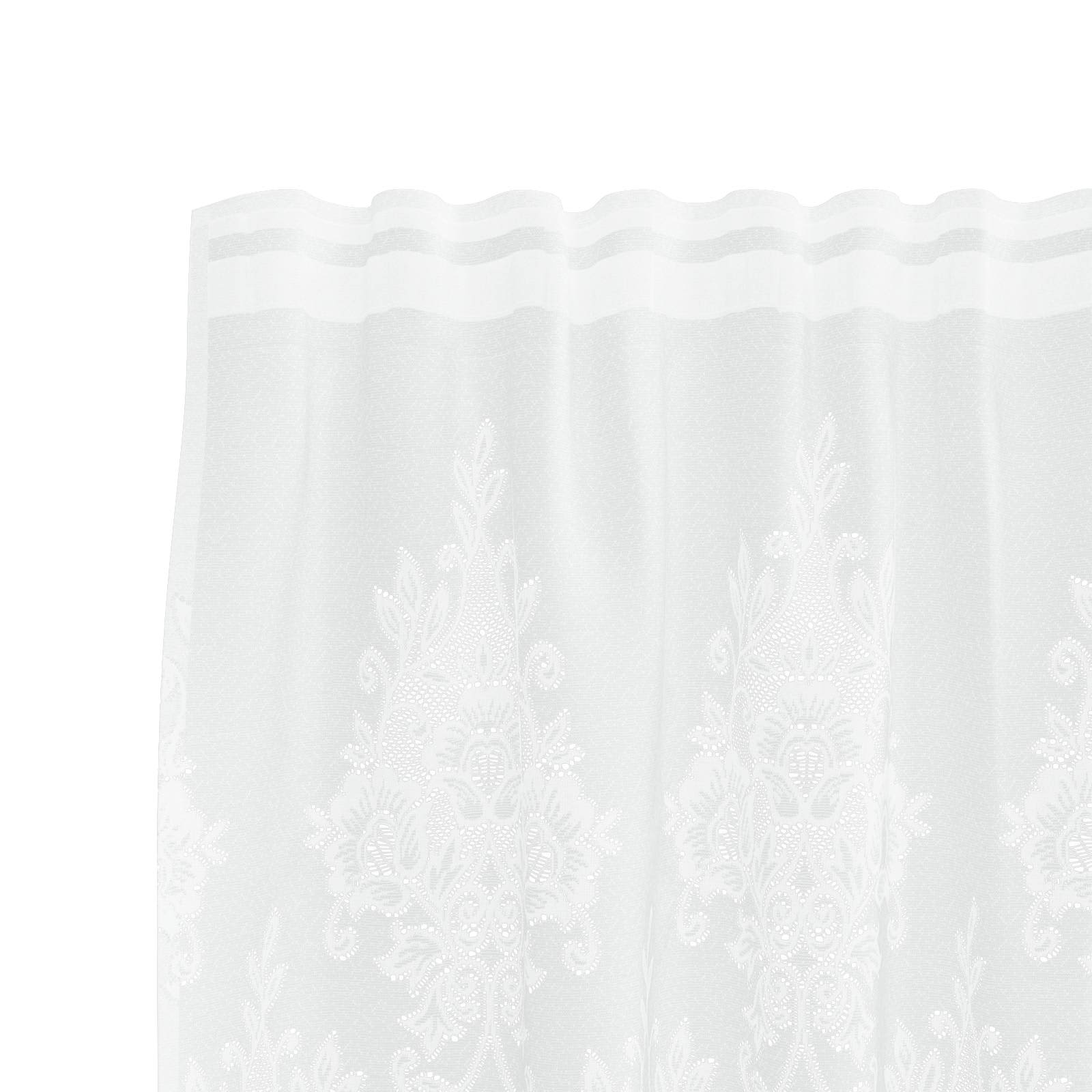 Spitzenvorhang mit Vorhängen Floral Weiß 240x750cm Polyester