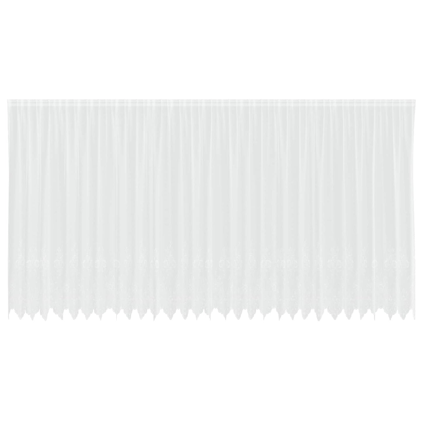 Spitzenvorhang mit Vorhängen Floral Weiß 245 x 750 cm Polyester