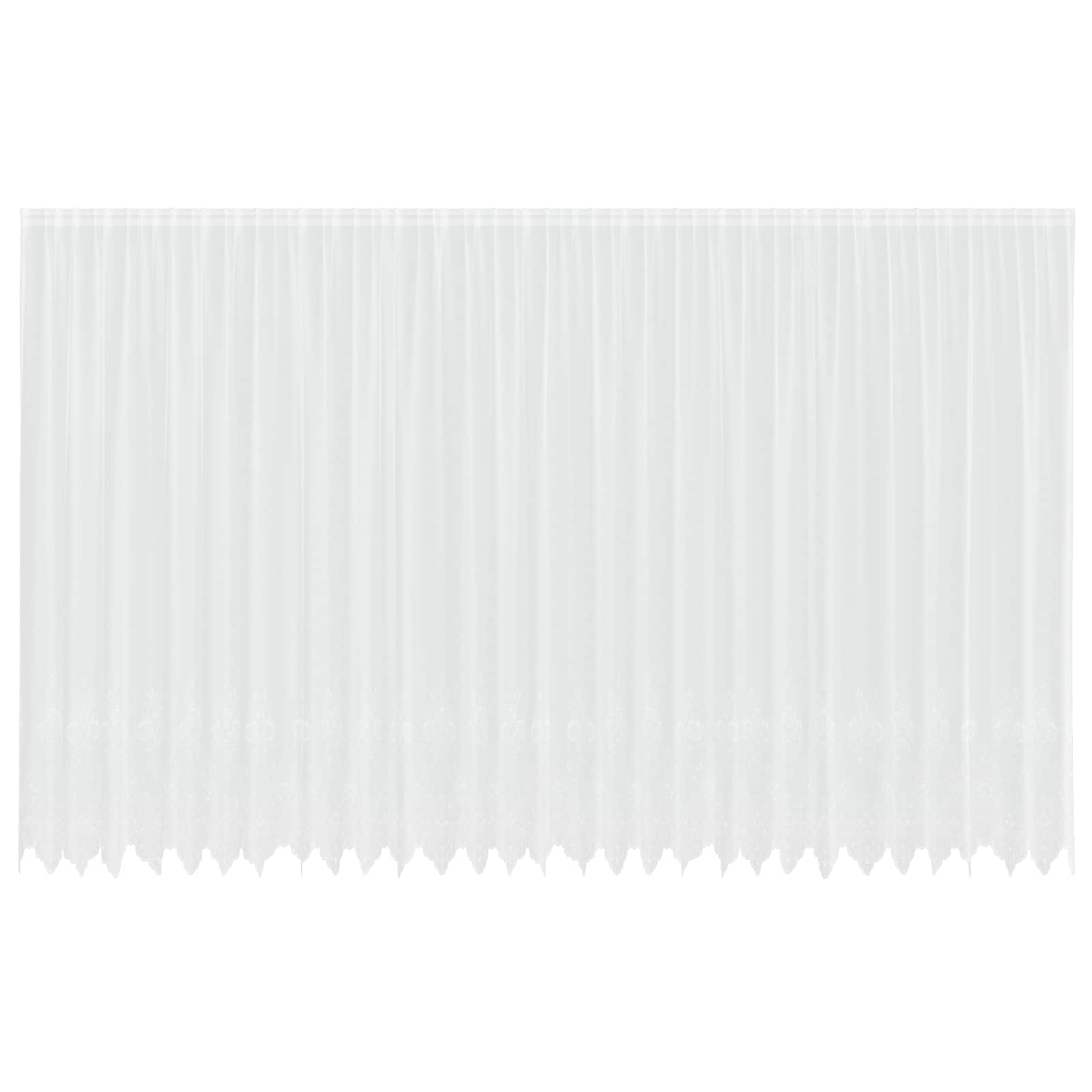 Spitzenvorhang mit Vorhängen Floral Weiß 280 x 750 cm Polyester