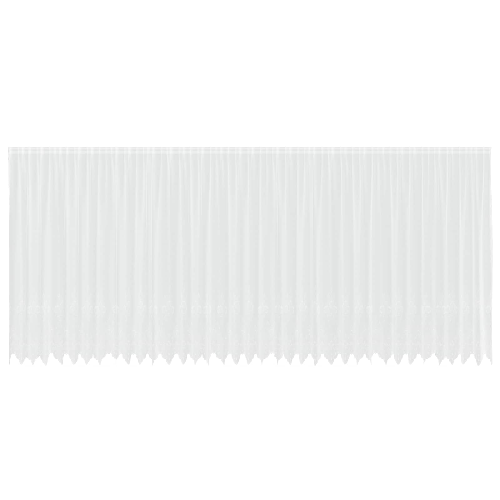 Spitzenvorhang mit Vorhängen Floral Weiß 220 x 900 cm Polyester