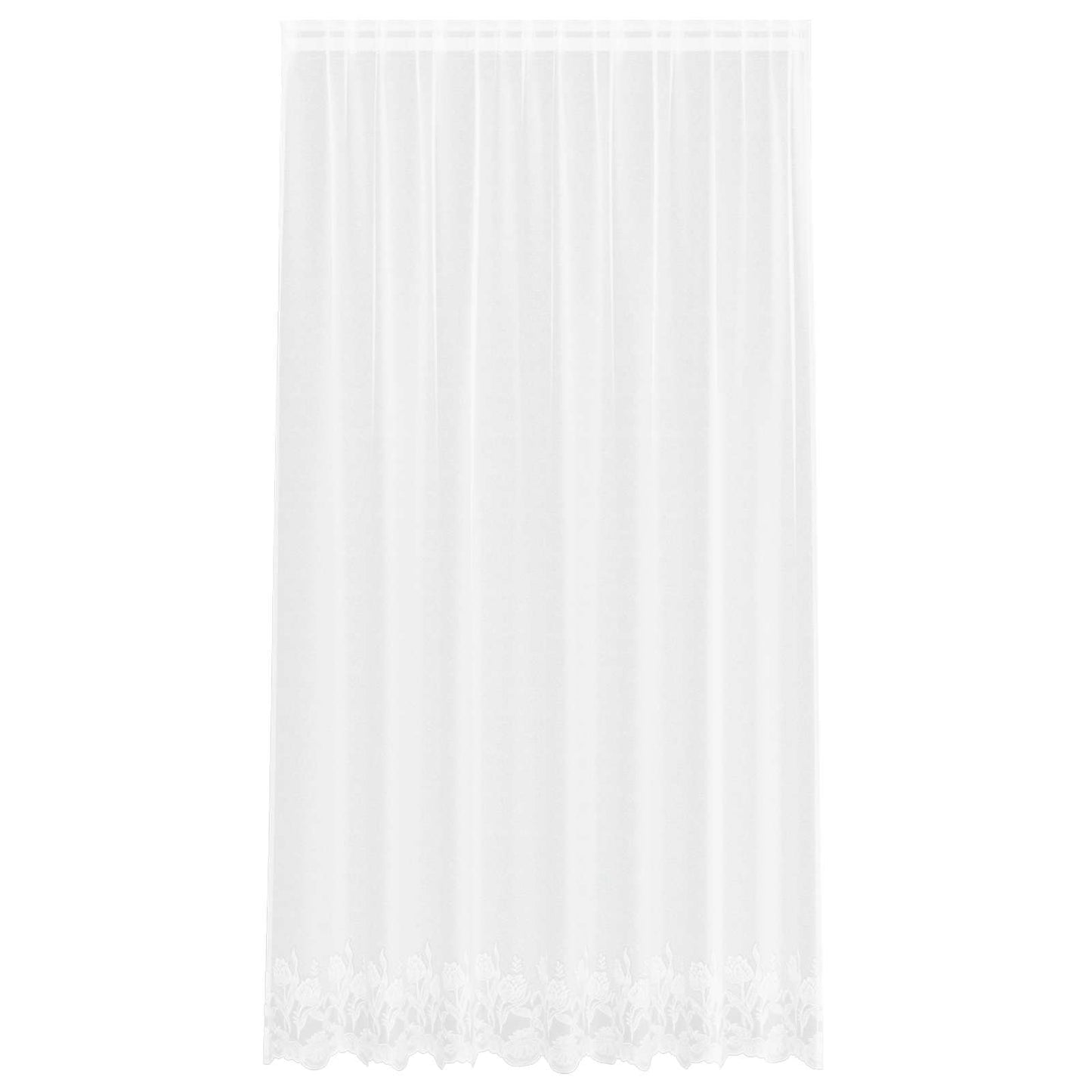 Spitzenvorhang mit Vorhängen Floral Weiß 245 x 200 cm Polyester