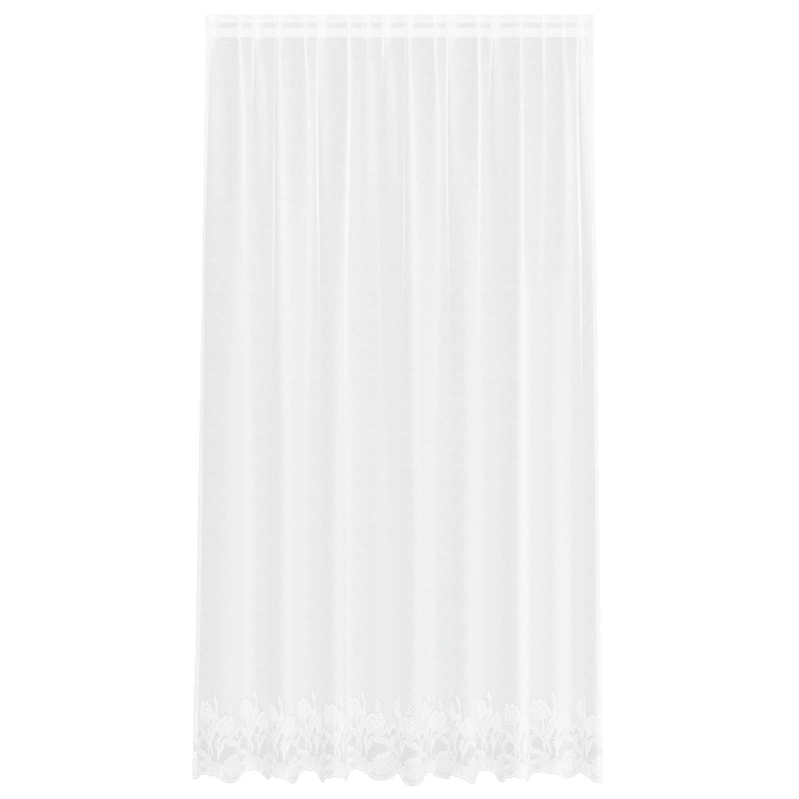 Spitzenvorhang mit Vorhängen Floral Weiß 245 x 200 cm Polyester