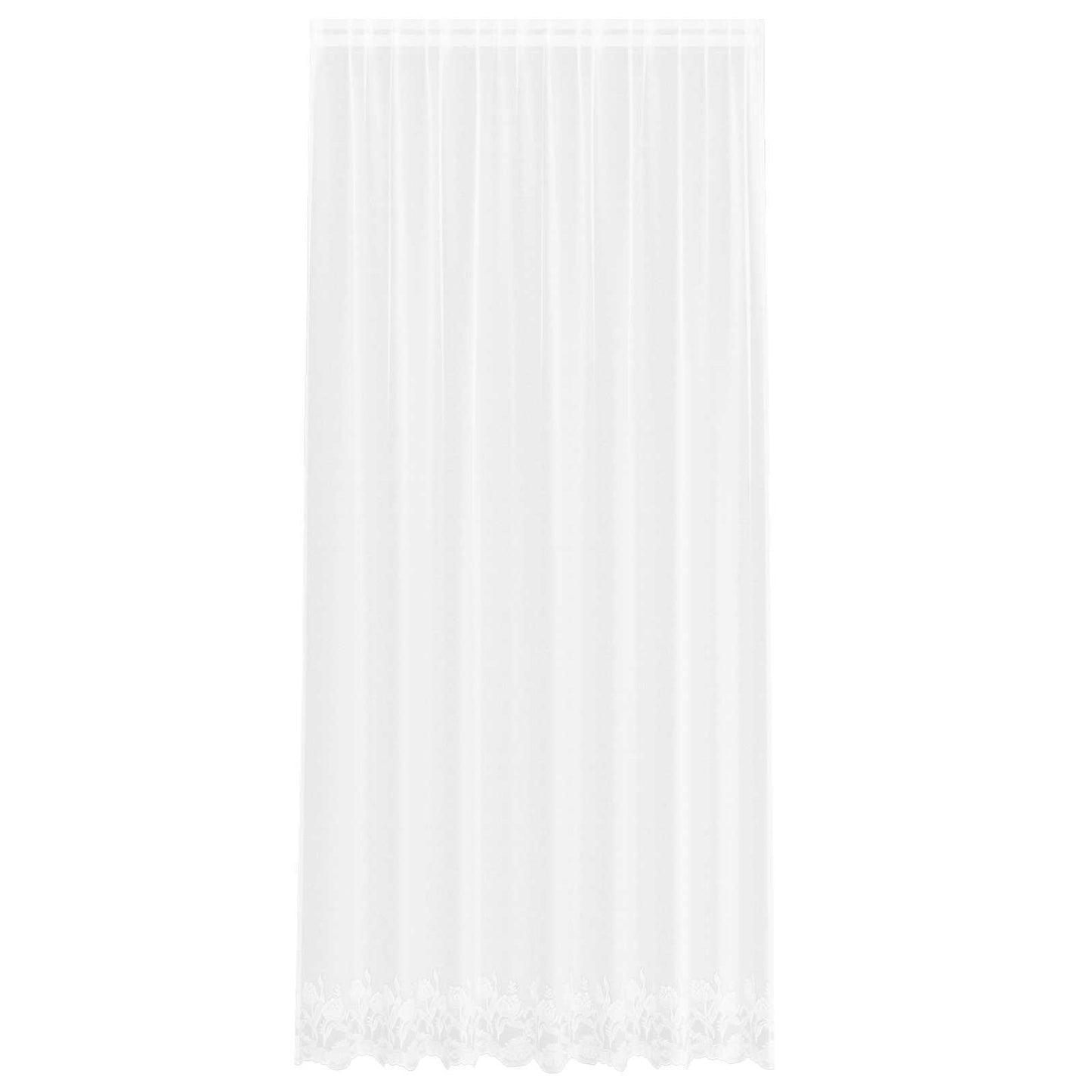Spitzenvorhang mit Vorhängen Floral Weiß 280 x 200 cm Polyester