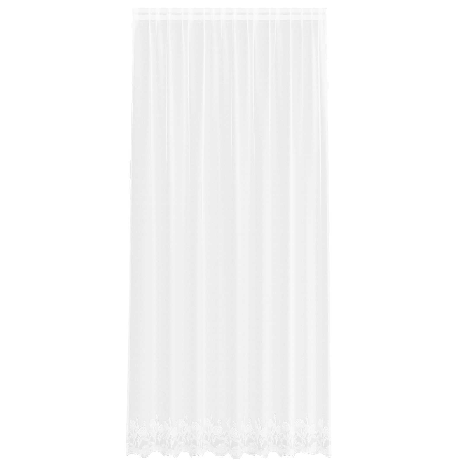 Spitzenvorhang mit Vorhängen Floral Weiß 280 x 200 cm Polyester