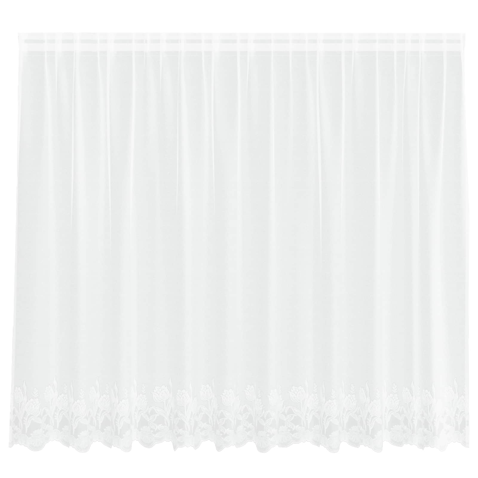 Spitzenvorhang mit Vorhängen Weiß 300 x 140 cm Polyester