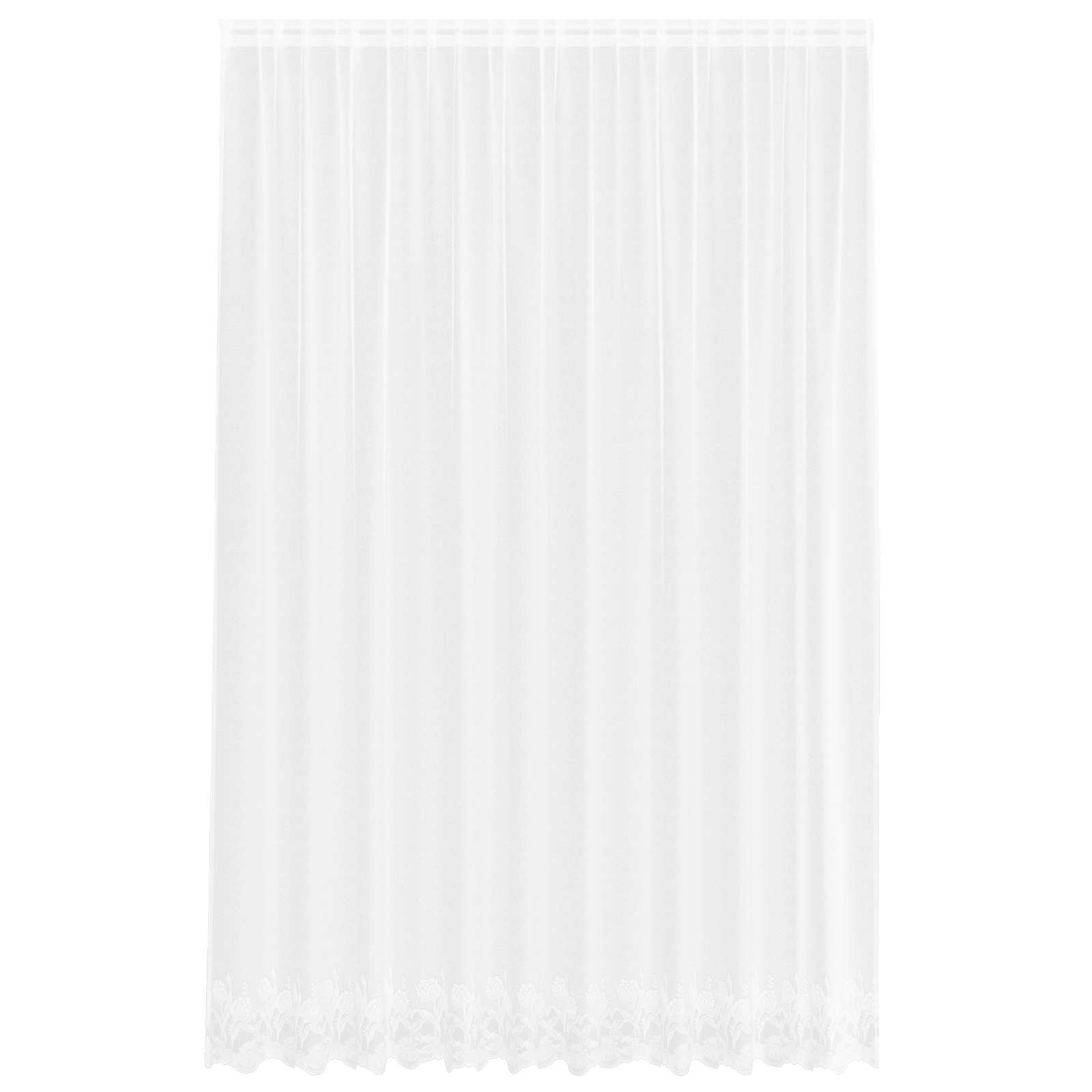 Spitzenvorhang mit Vorhängen Floral Weiß 280 x 300 cm Polyester
