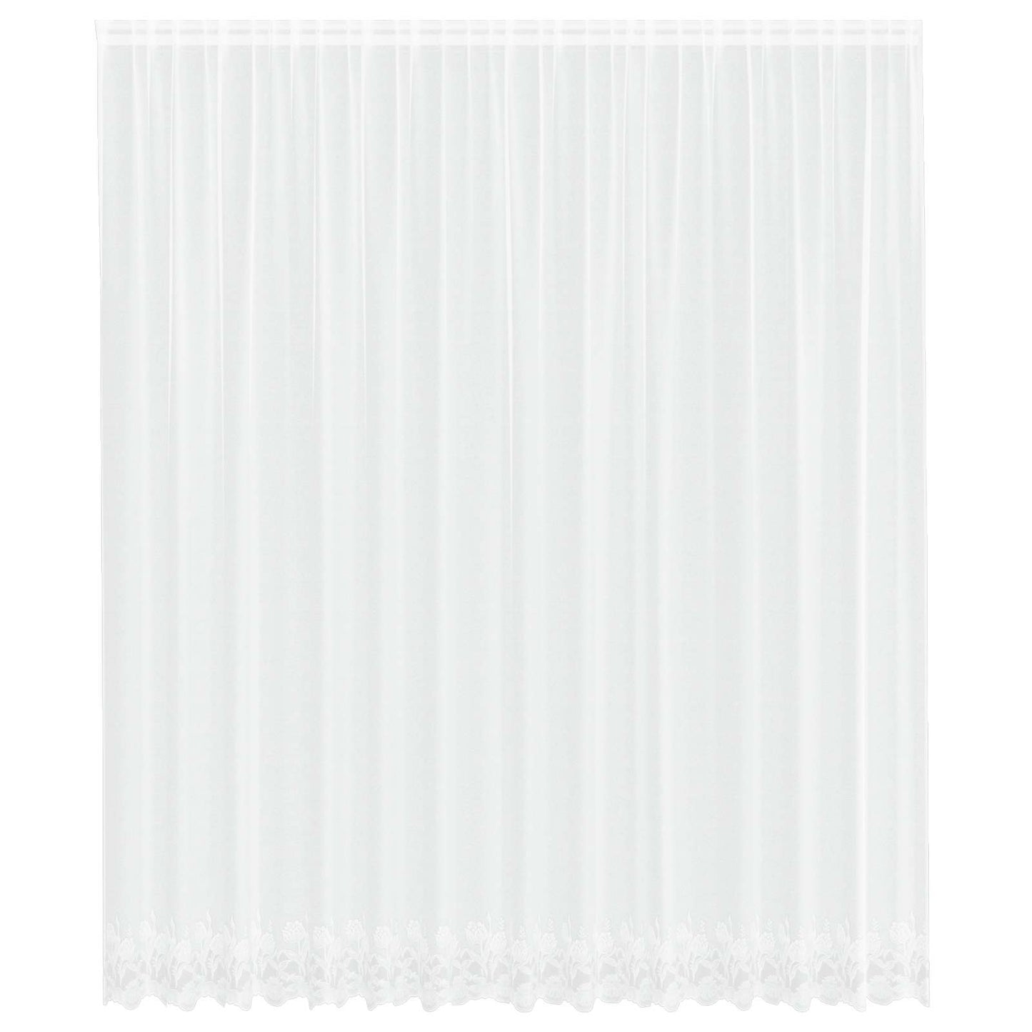Spitzenvorhang mit Vorhängen Floral Weiß 280 x 400 cm Polyester