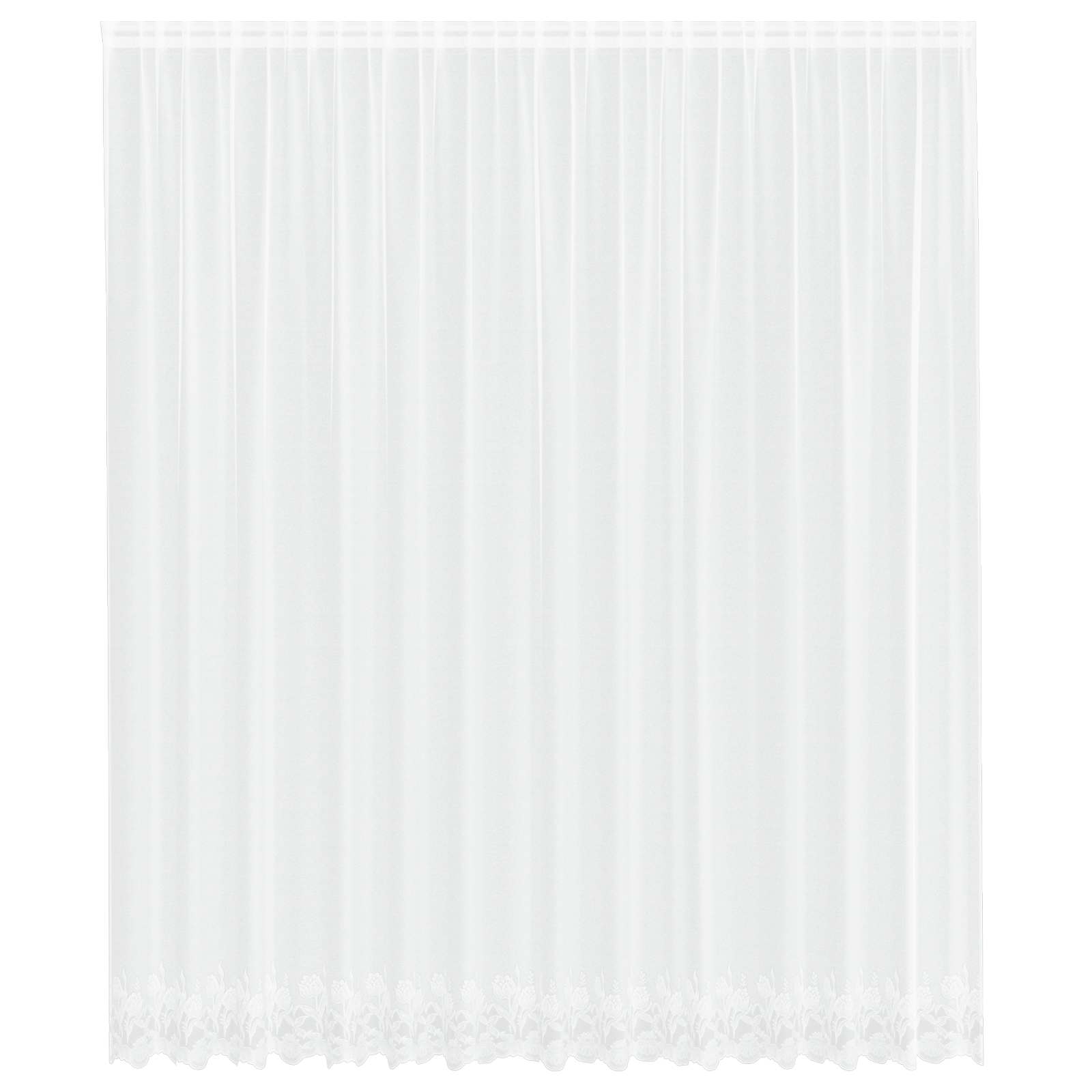 Spitzenvorhang mit Vorhängen Floral Weiß 280 x 400 cm Polyester